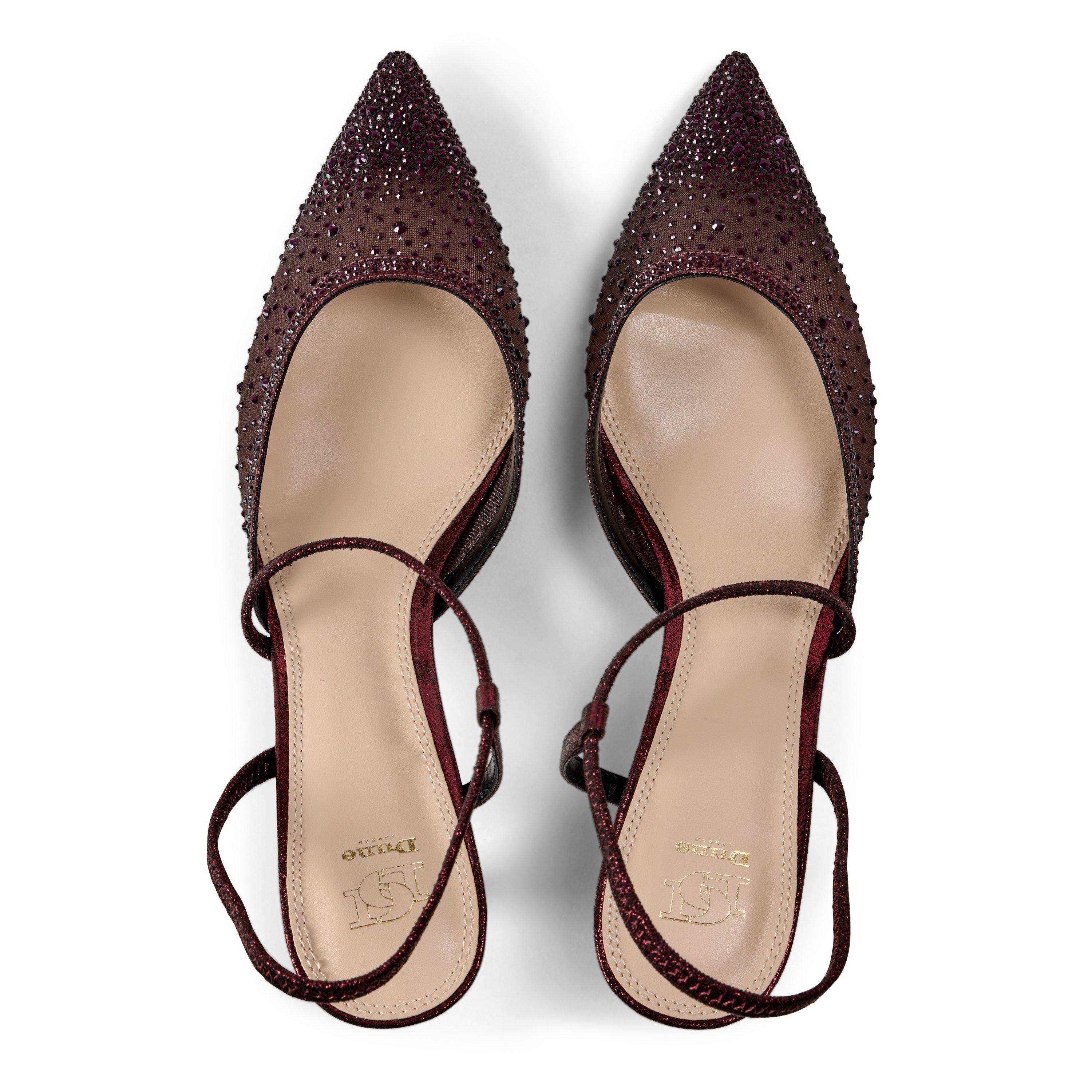 Burgandy - Dune London - Women's Chasing Low Heel Slip On Stiletto Court Shoes - 6
