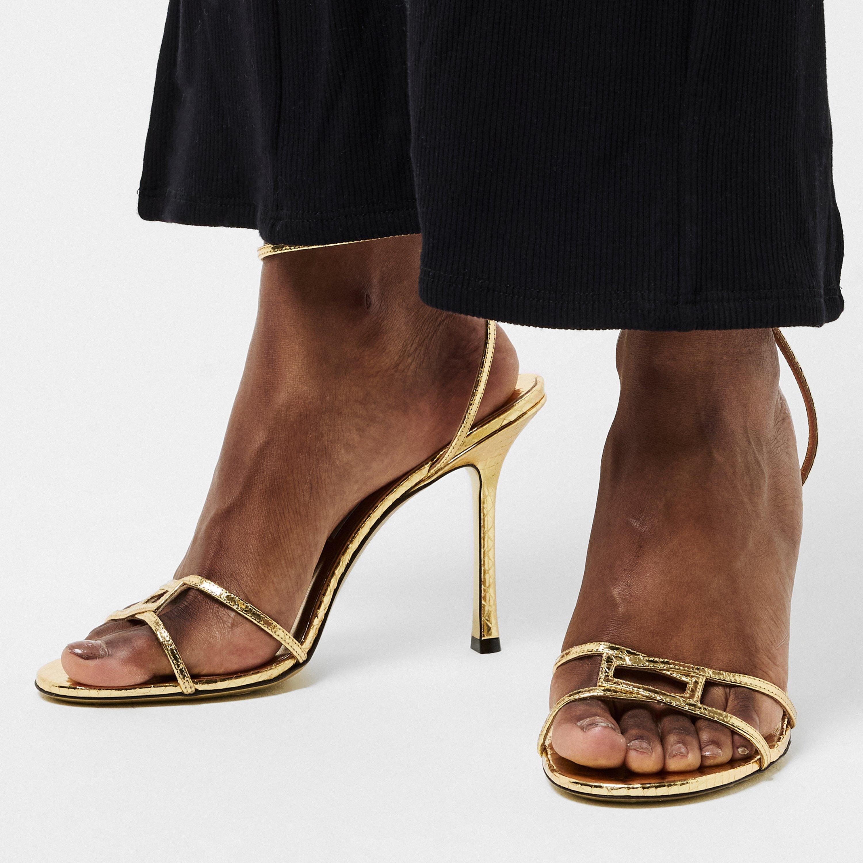 Gold - Jimmy Choo - Women's Leo Heeled Sandal - 3