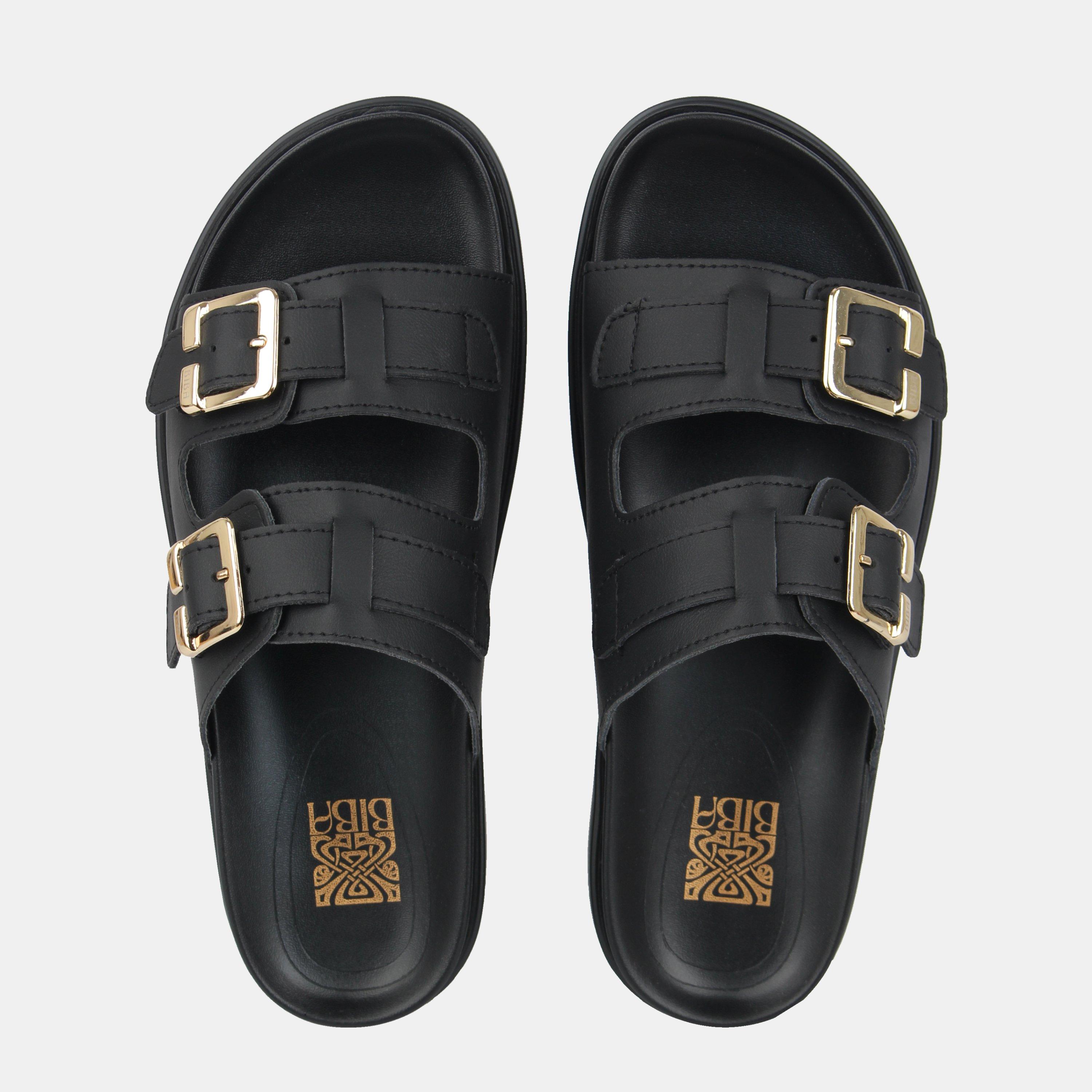 Black - Biba - Two Strap Sandals - 4