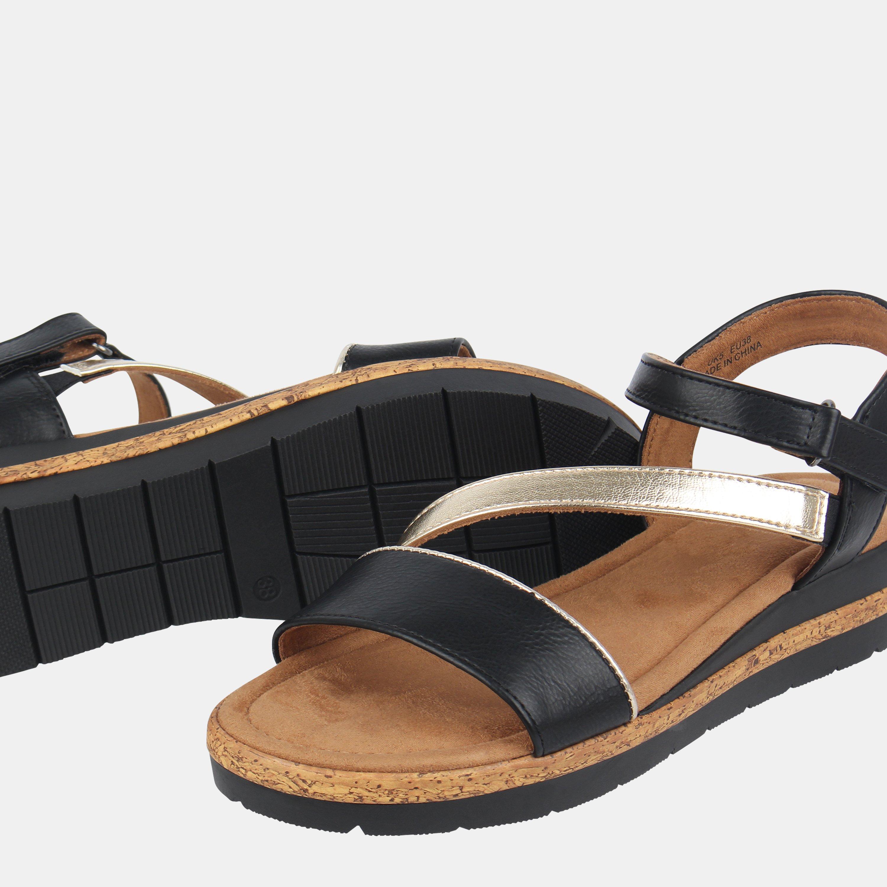 Black - Biba - Biba Wedge Sandal Womens - 1