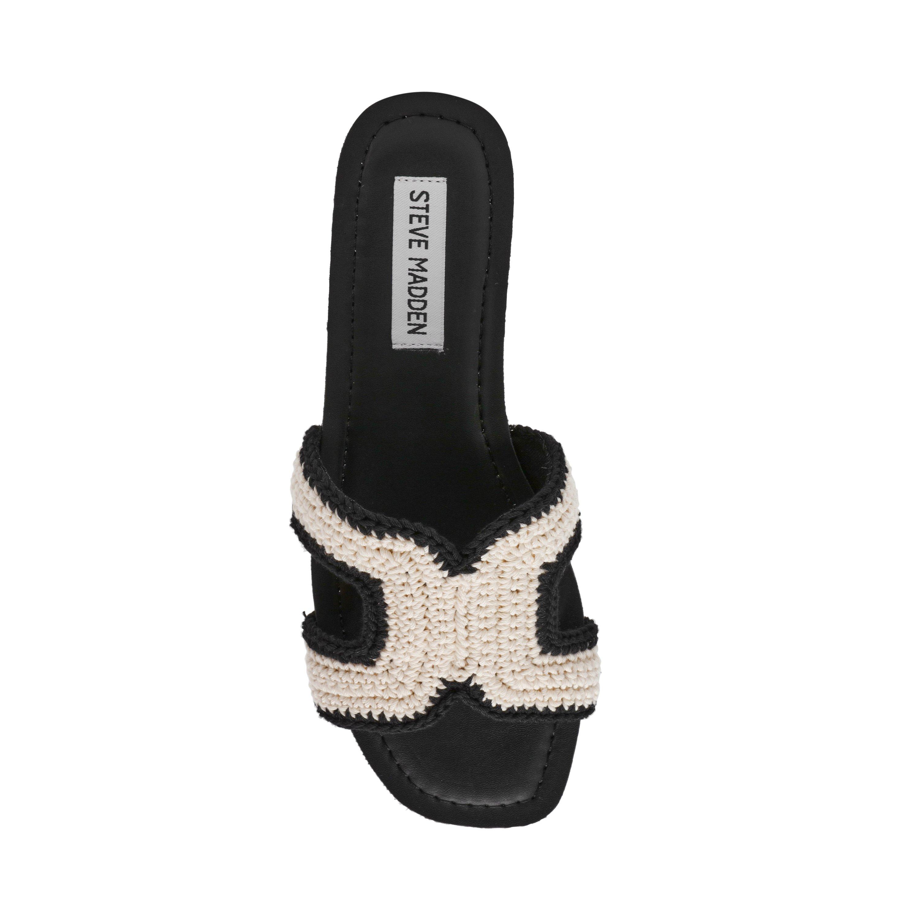 Black/Bone - Steve Madden - Women's Flat Sandals - 7