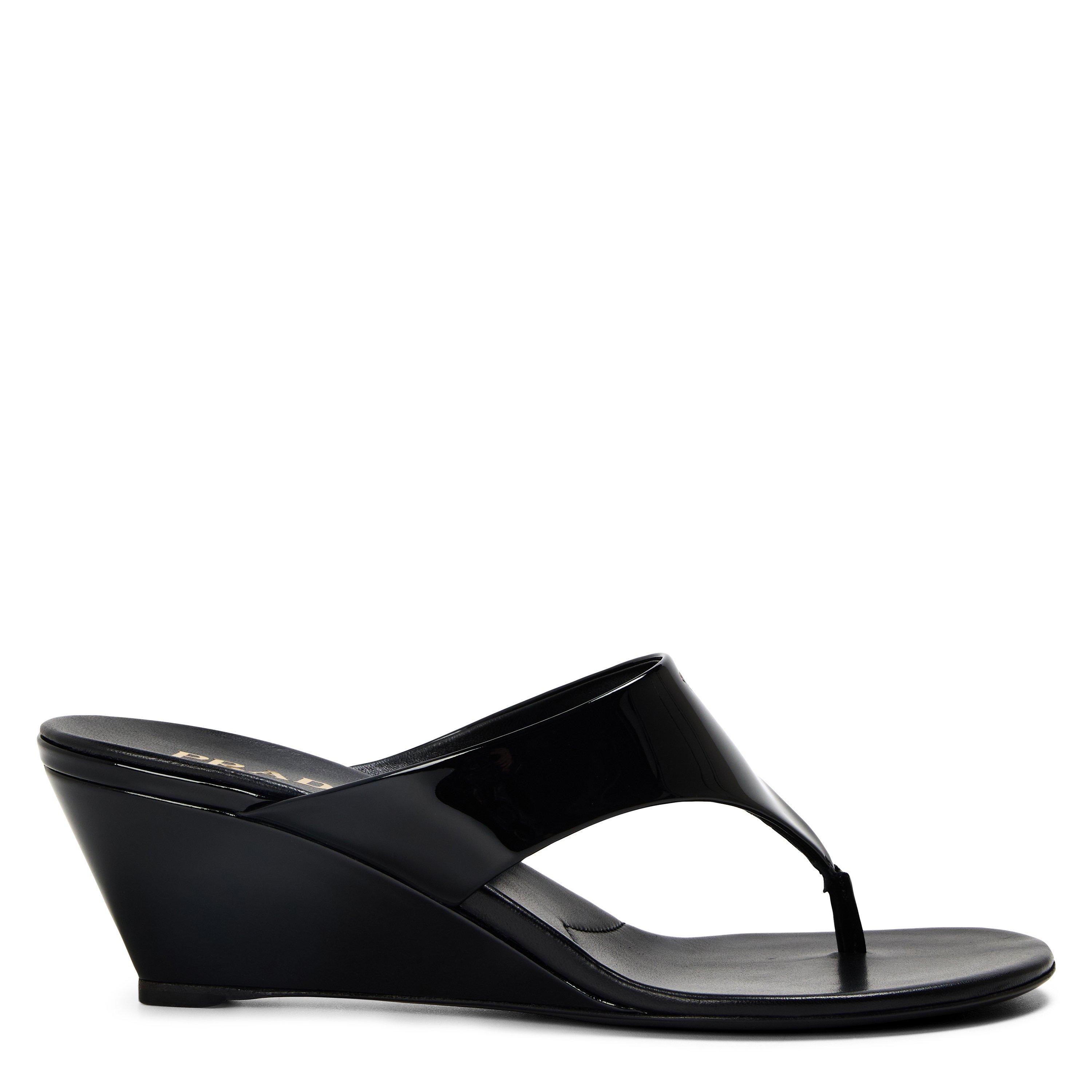 Prada Prada Patent leather thong sandals - Nero - Size 4 (37)