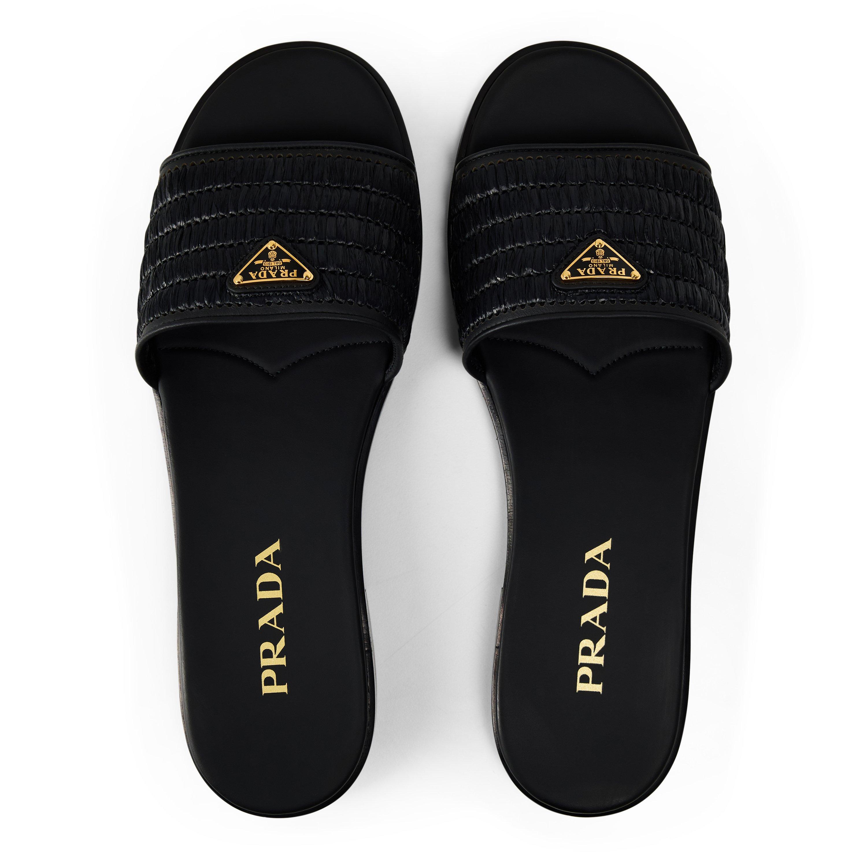 Nero - Prada - Prada Raffia Slide Ld62 - 4