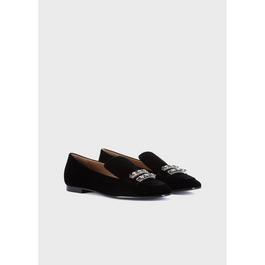 Emporio Armani Crystal Embellished Moccasins