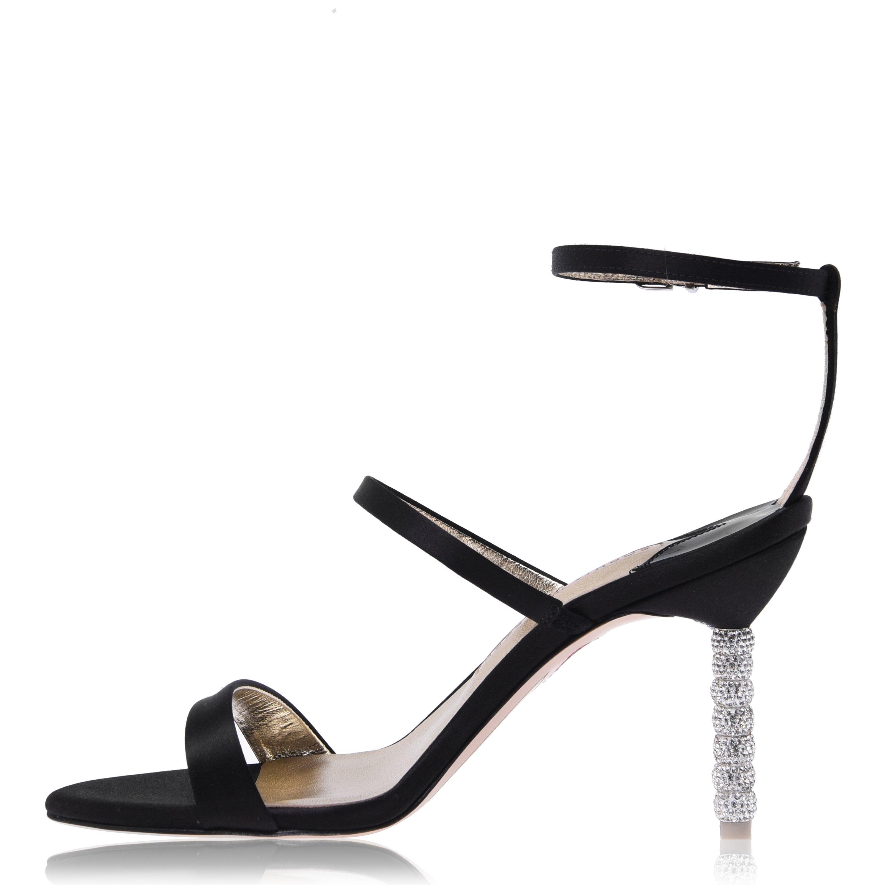 Black Satin - Sophia Webster - Rosalind Crystal Heeled Sandals - 2