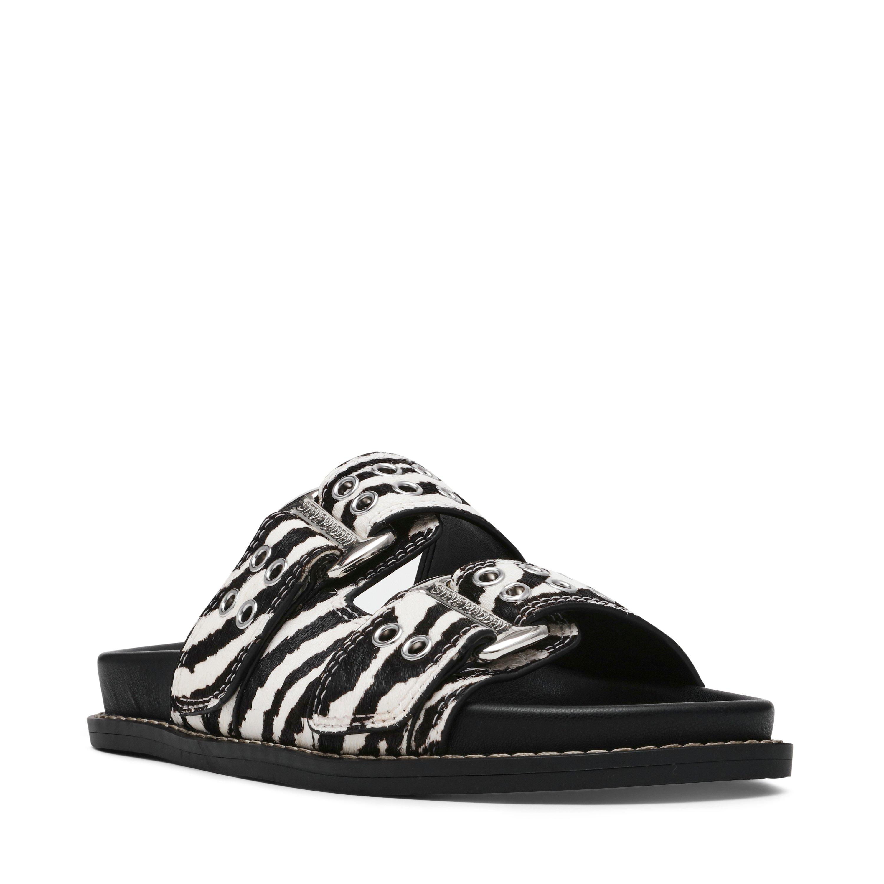 Zebra - Steve Madden - Women's Agent Zebra Flat Sandals - 2