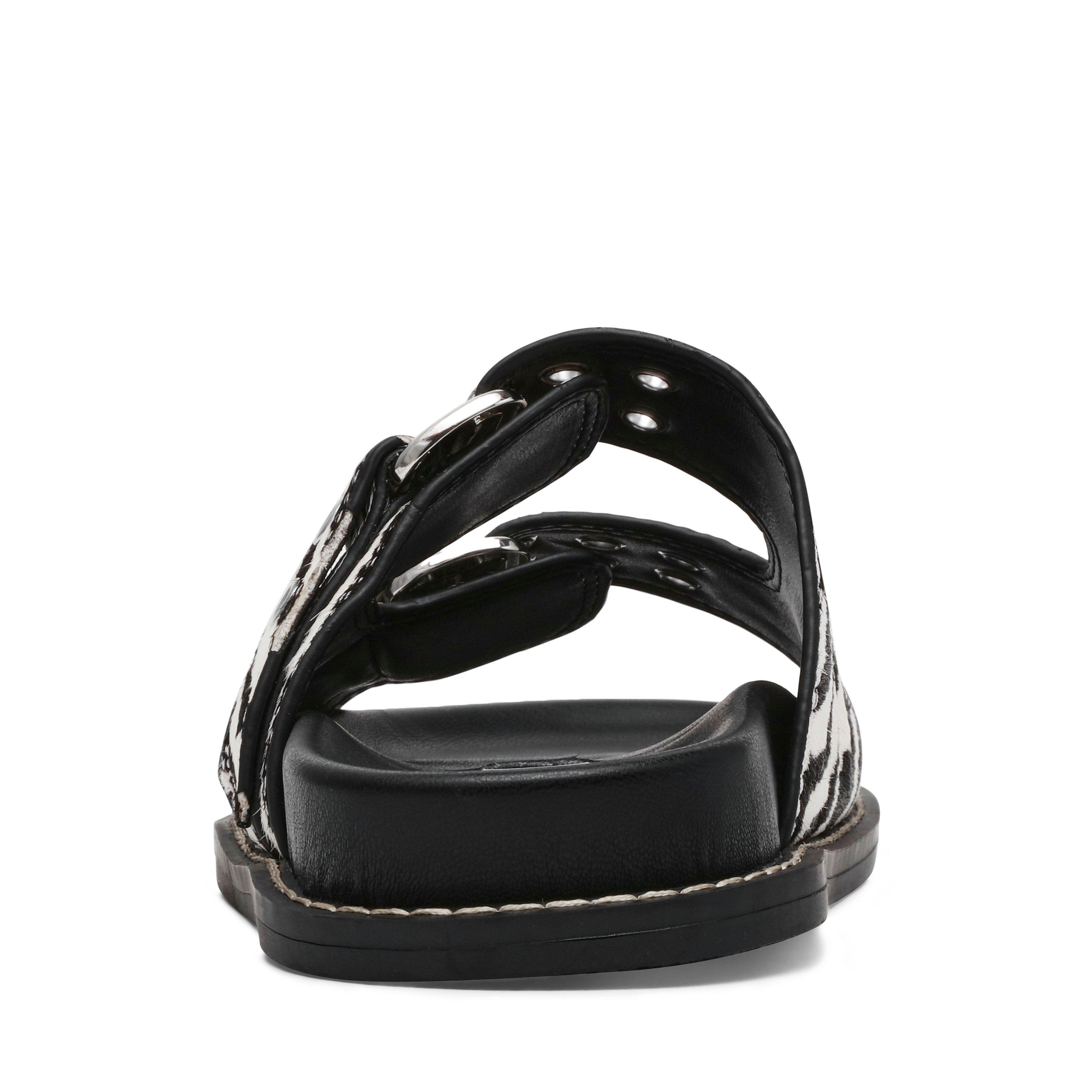 Zebra - Steve Madden - Women's Agent Zebra Flat Sandals - 5