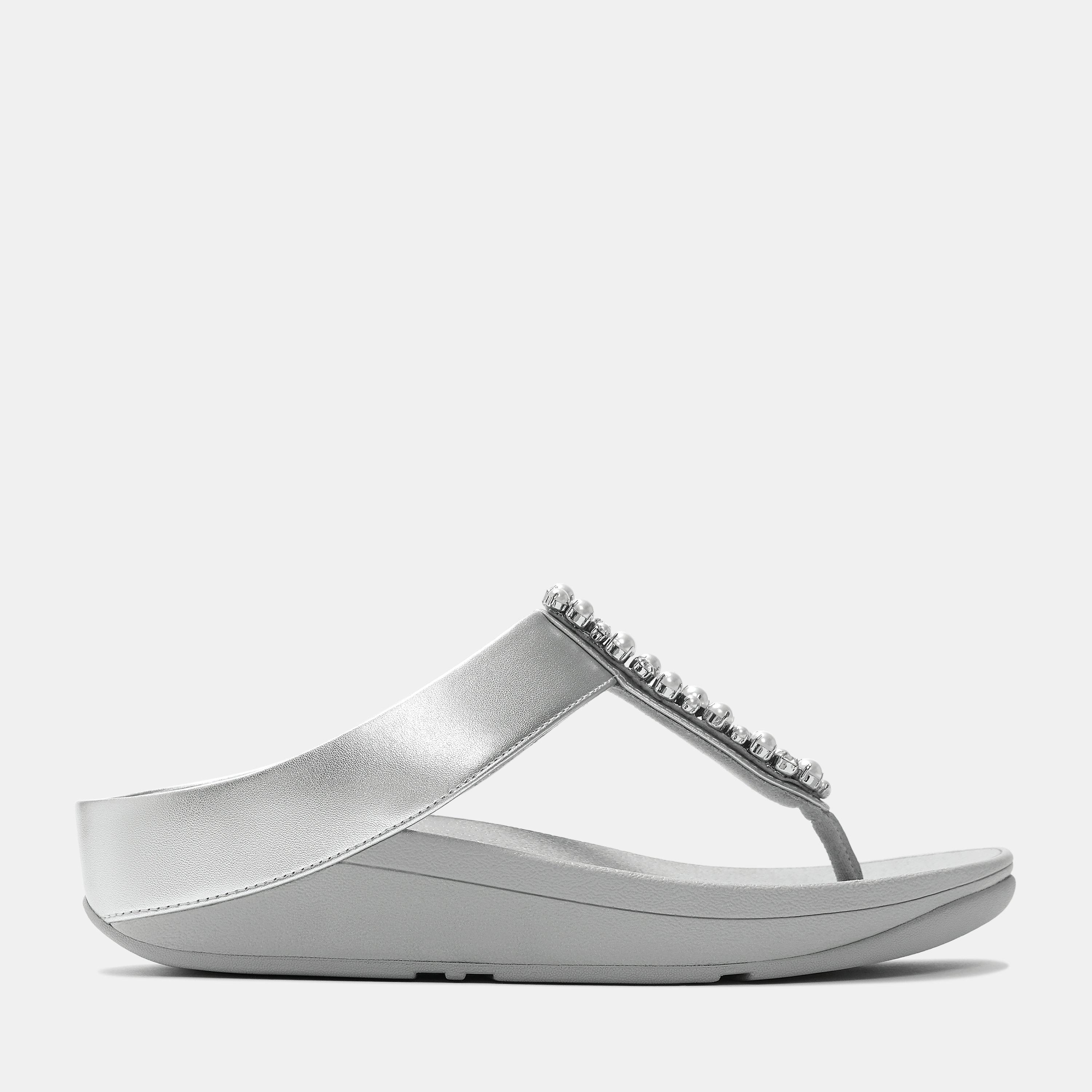 Fitflop Women's Fino Pearls & Crystal Sandals - Silver - 6.5 (39.5)