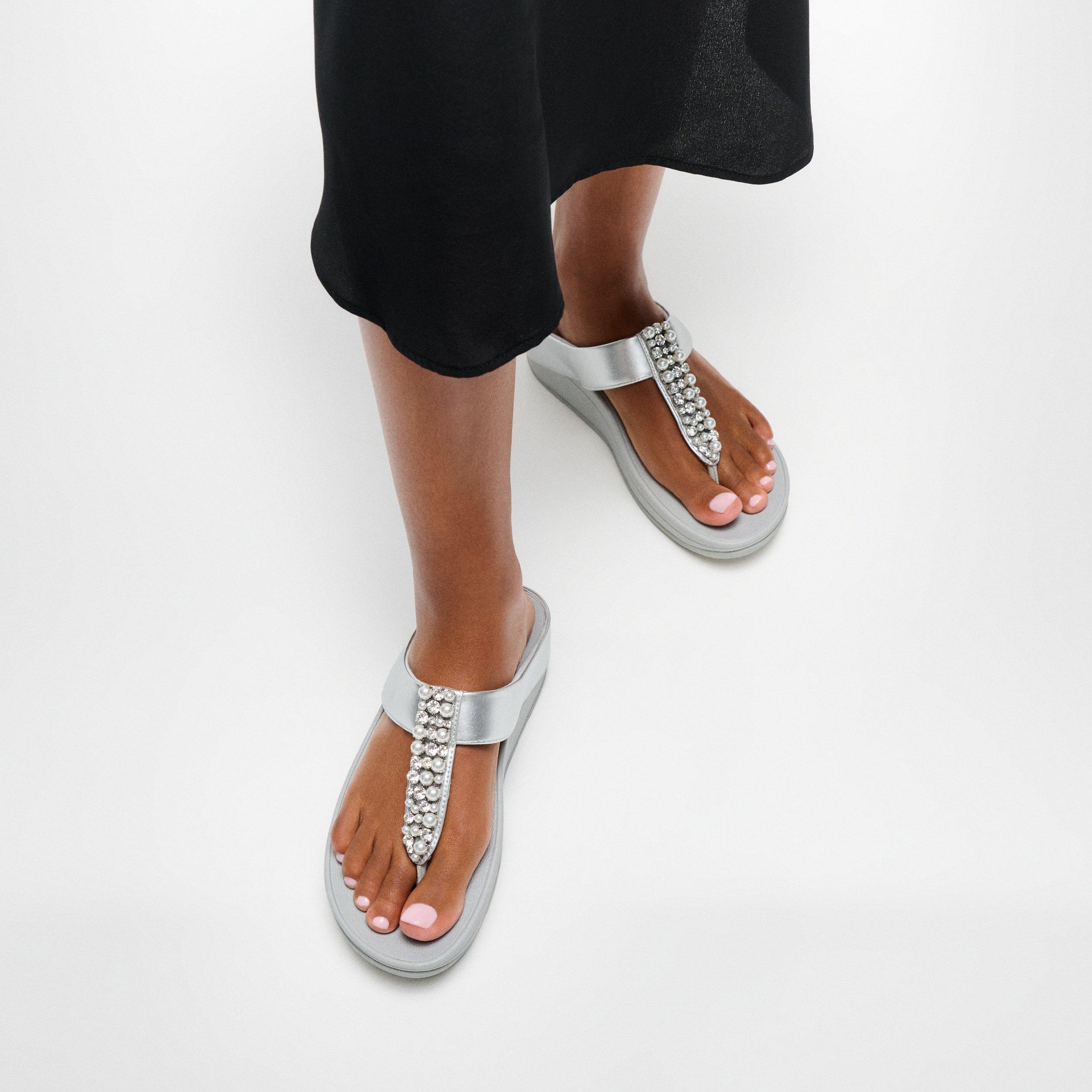 Zilver - Fitflop - Fitflop Fino Pearls Ld62 - 2