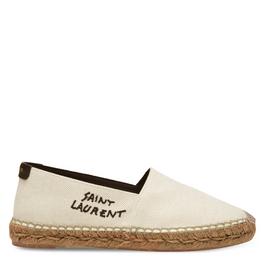 Saint Laurent Embroidered Espadrilles In Canvas