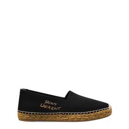 Saint Laurent Embroidered Espadrilles In Canvas