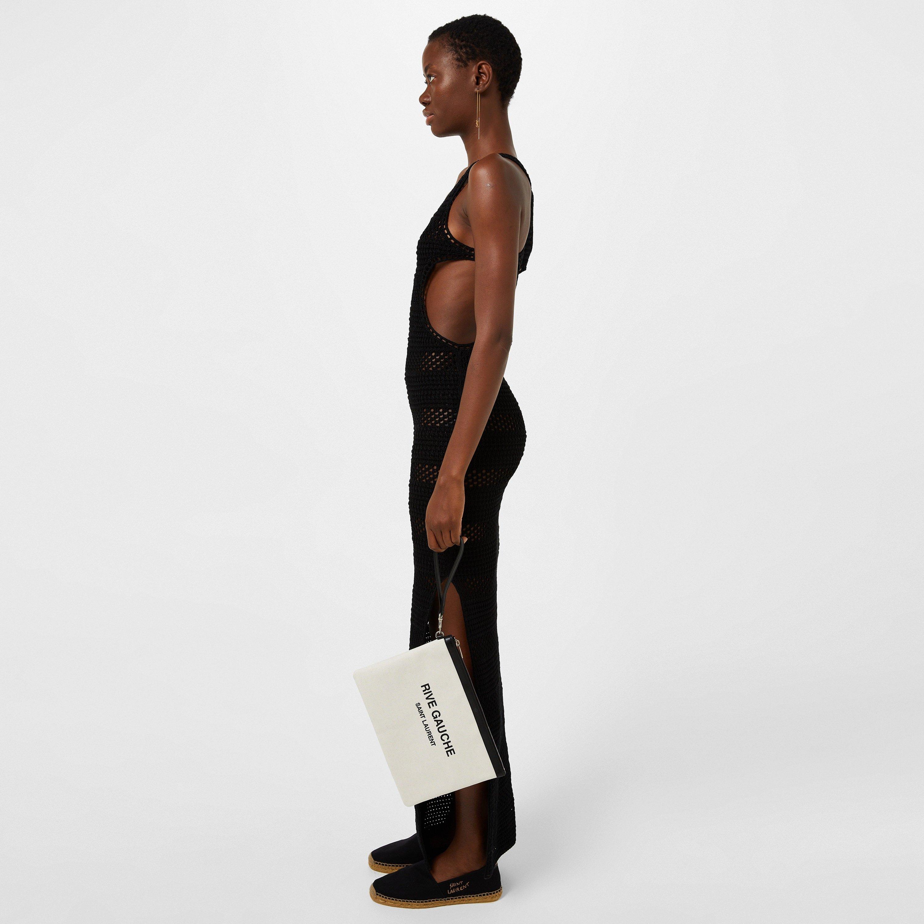 Black/Black1000 - Saint Laurent - Embroidered Espadrilles In Canvas - 6