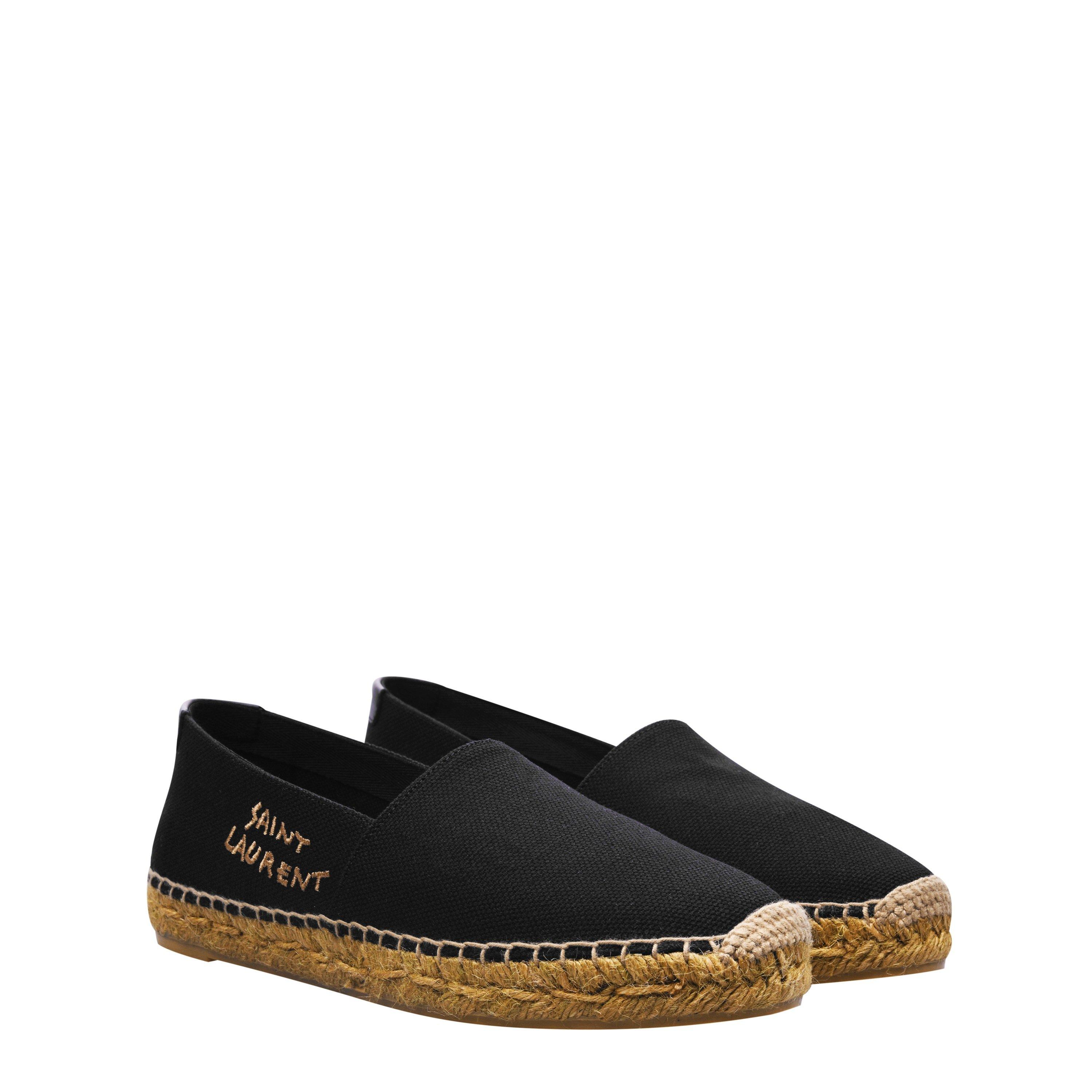 Black/Black1000 - Saint Laurent - Embroidered Espadrilles In Canvas - 4