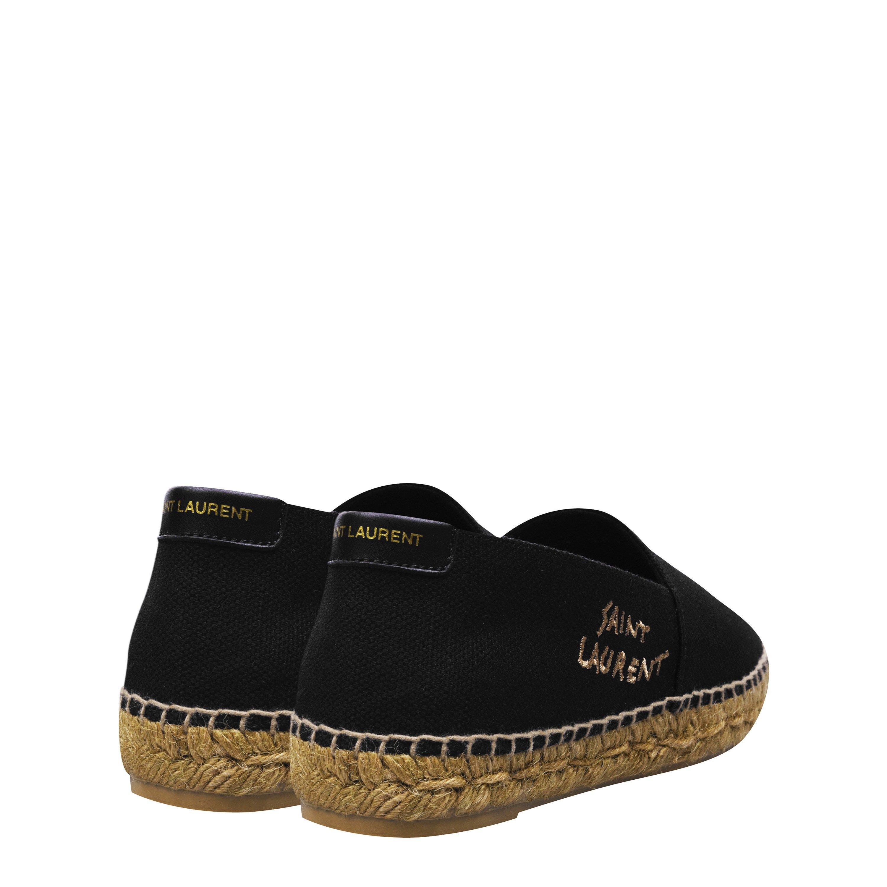 Black/Black1000 - Saint Laurent - Embroidered Espadrilles In Canvas - 5