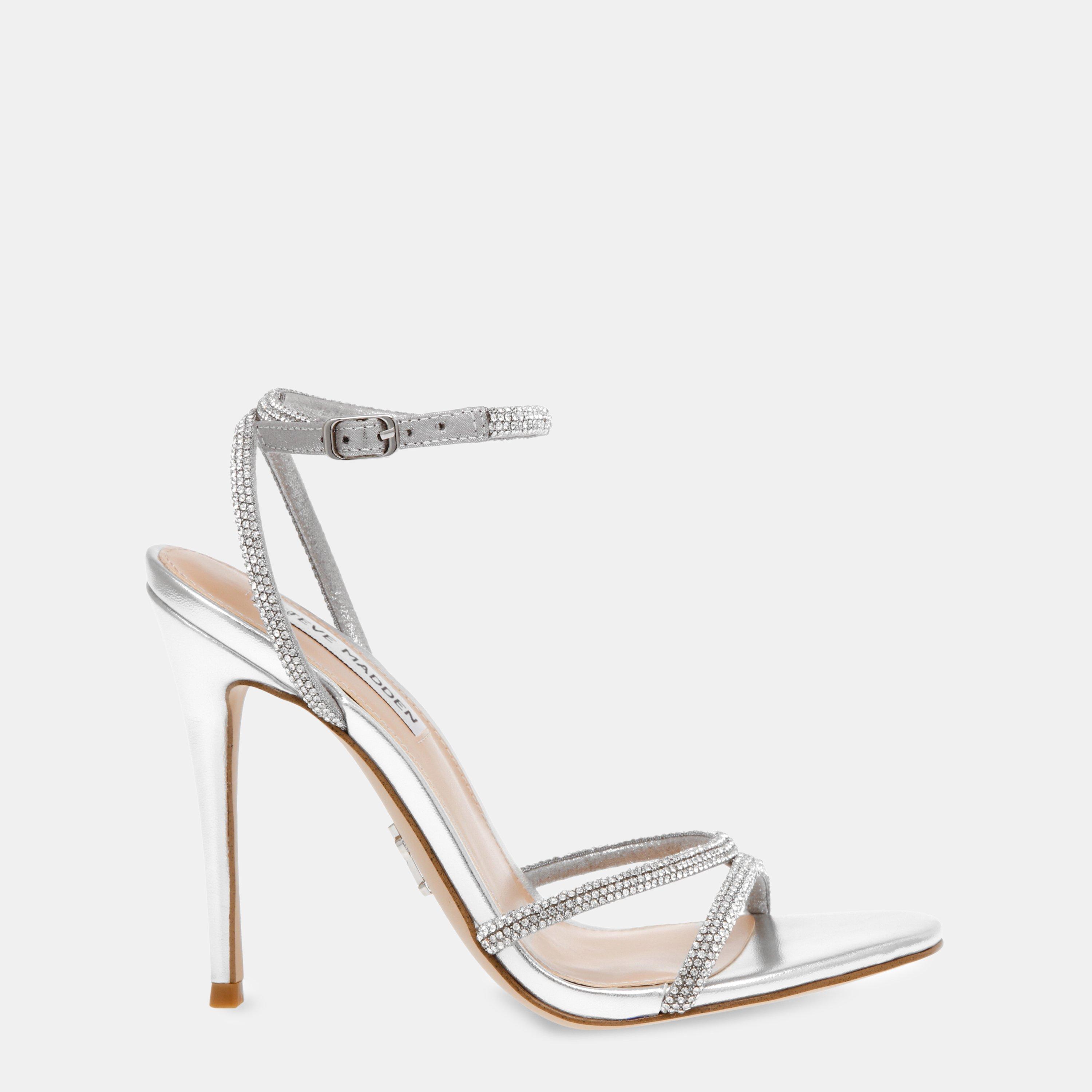 Steve Madden Women's Bryanna Heeled Sandals - Silver - 8 (41)