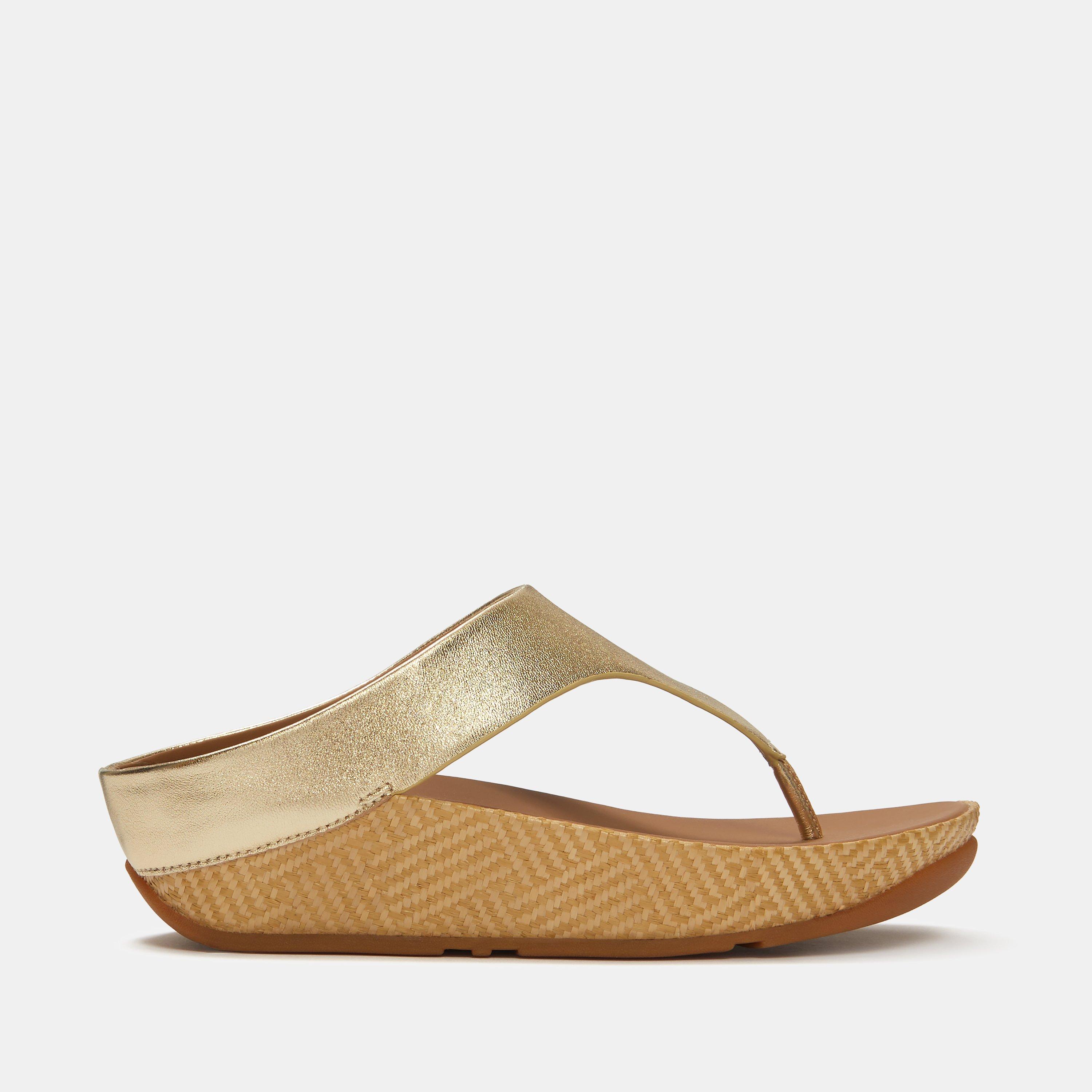 Leather Platino - FitFlop - Lulu Lux Graphic-Weave Sandals - 1