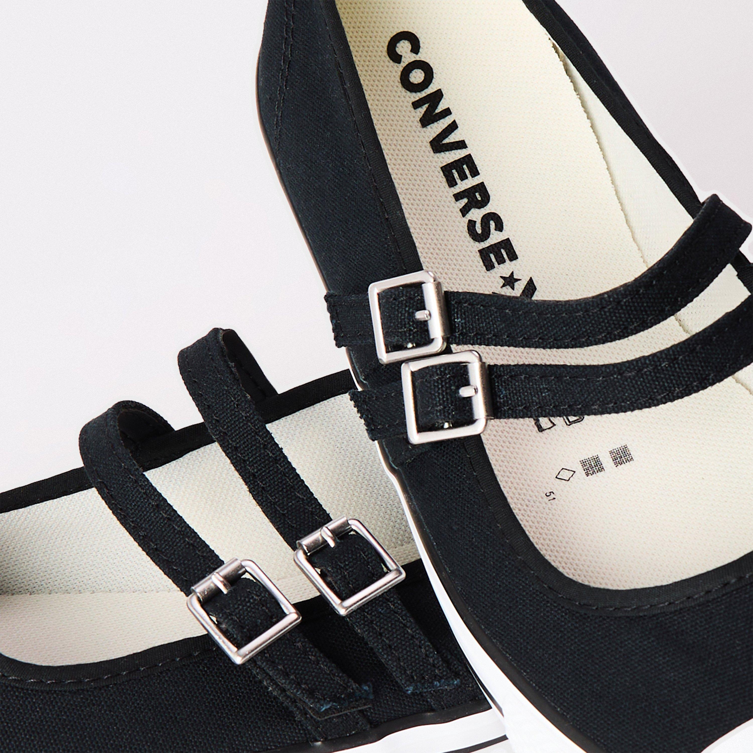 Black/Egret - Converse - Dainty MJ Ballet Pumps - 3