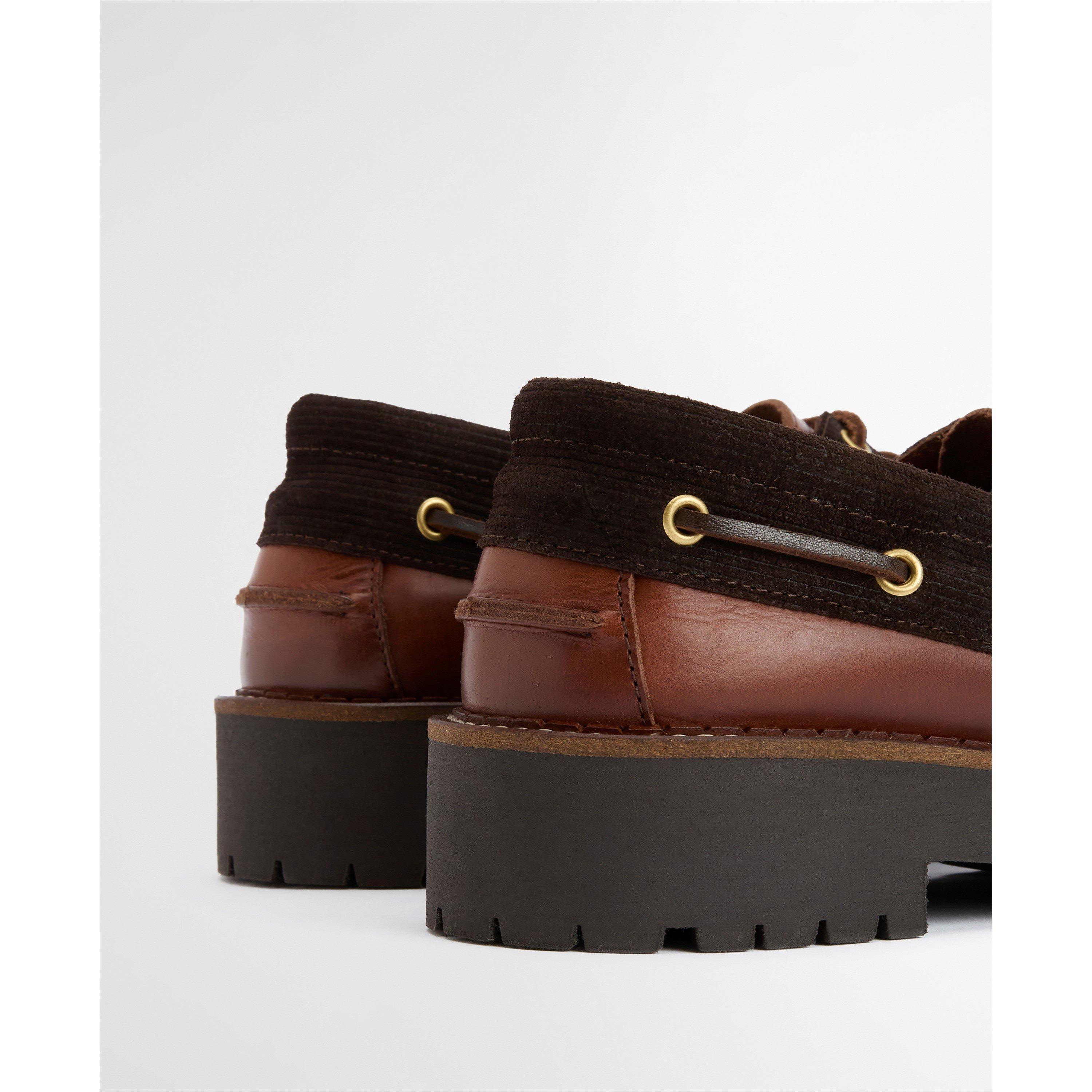 Dark Brown - Barbour - Womens Darras Boat Shoes - 5