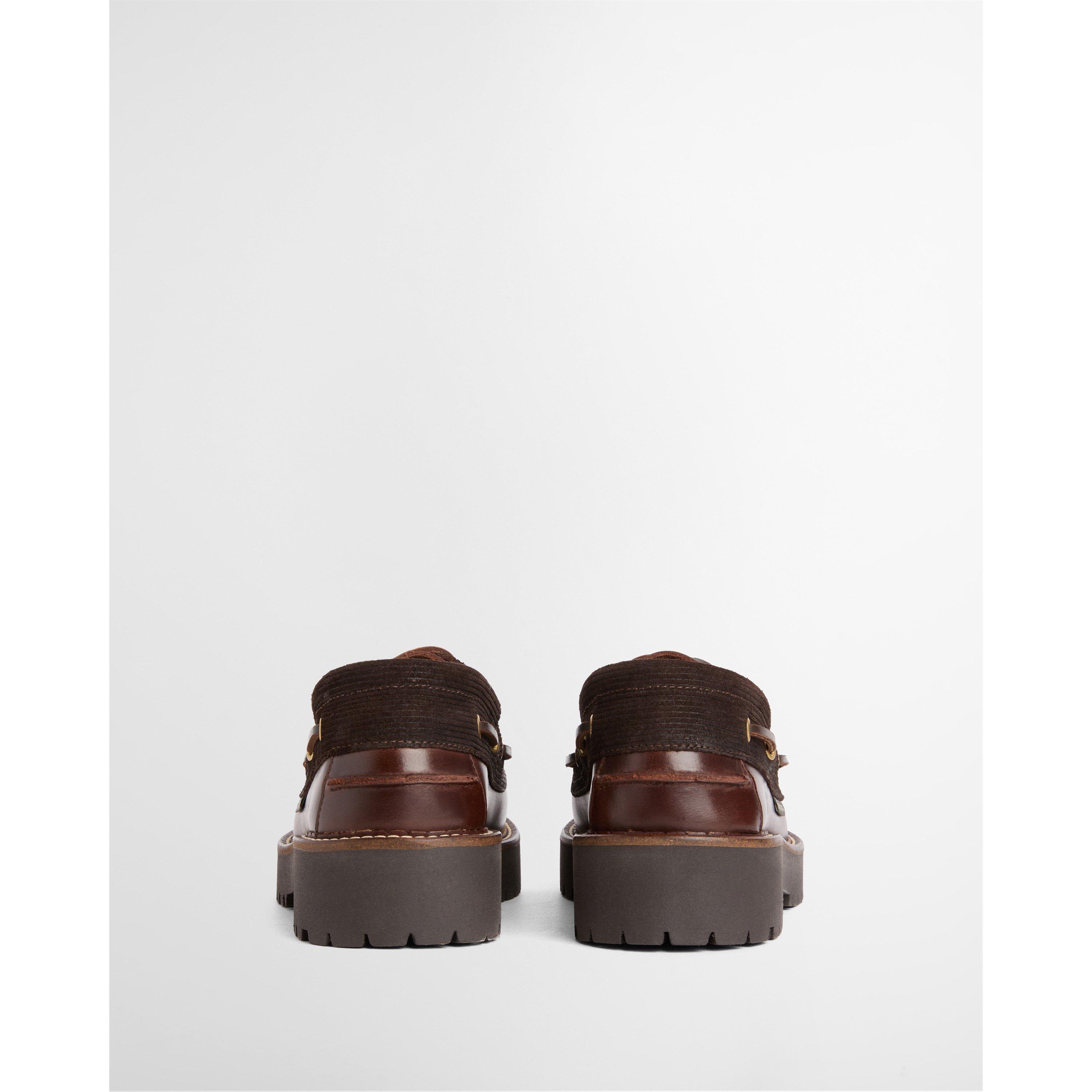 Dk Brn/Brn Cord - Barbour - Womens Darras Boat Shoes - 3