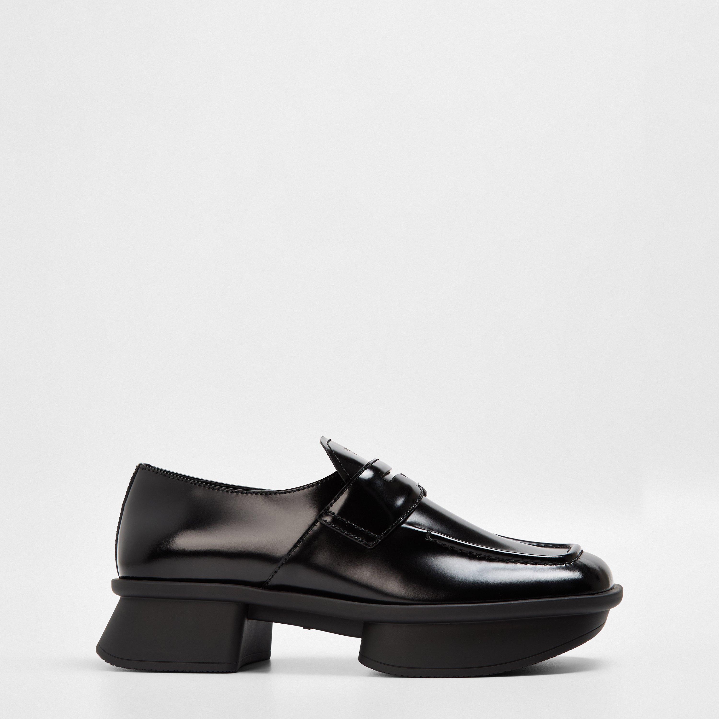 Prada Equal Leather Loafers - Nero - Size 7 (40)