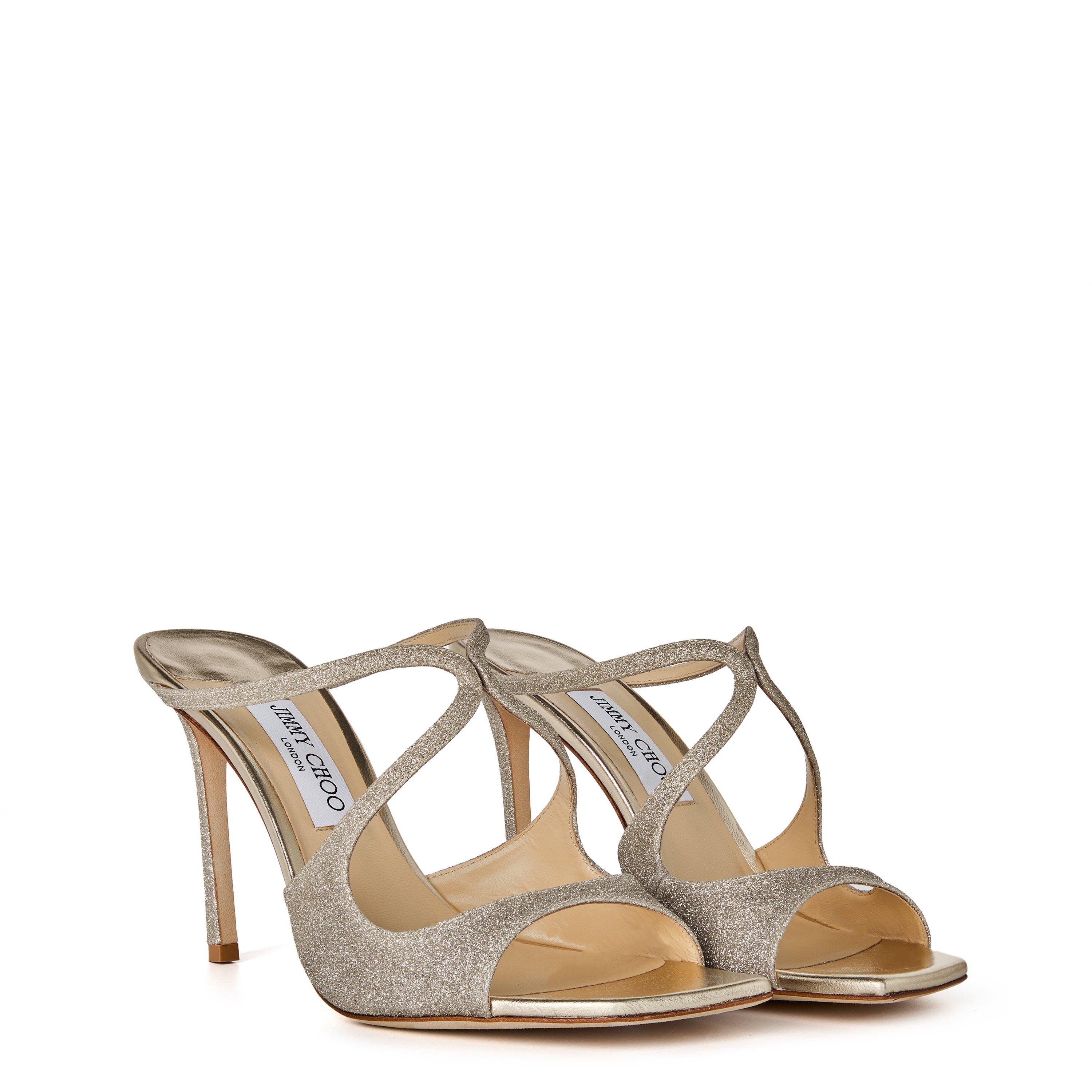 Platinum Ice - Jimmy Choo - Women's Glittered Anise 95 Sandals - 4