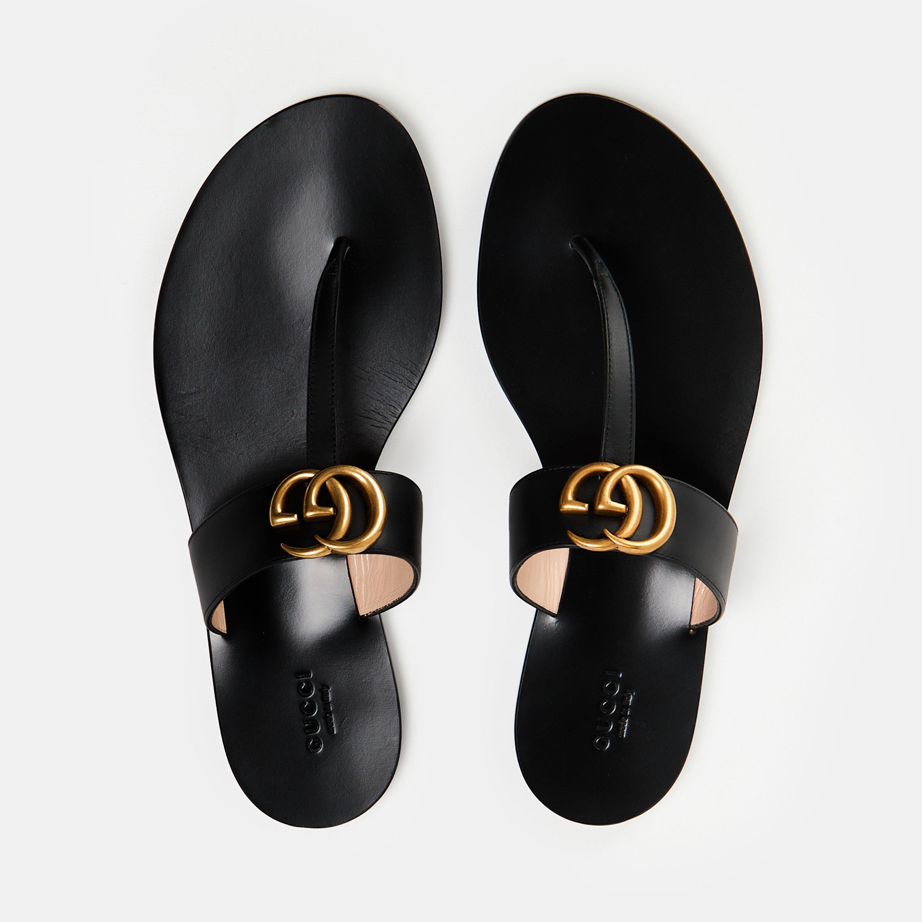 Black 1000 - Gucci - Double G Thong Sandals - 5