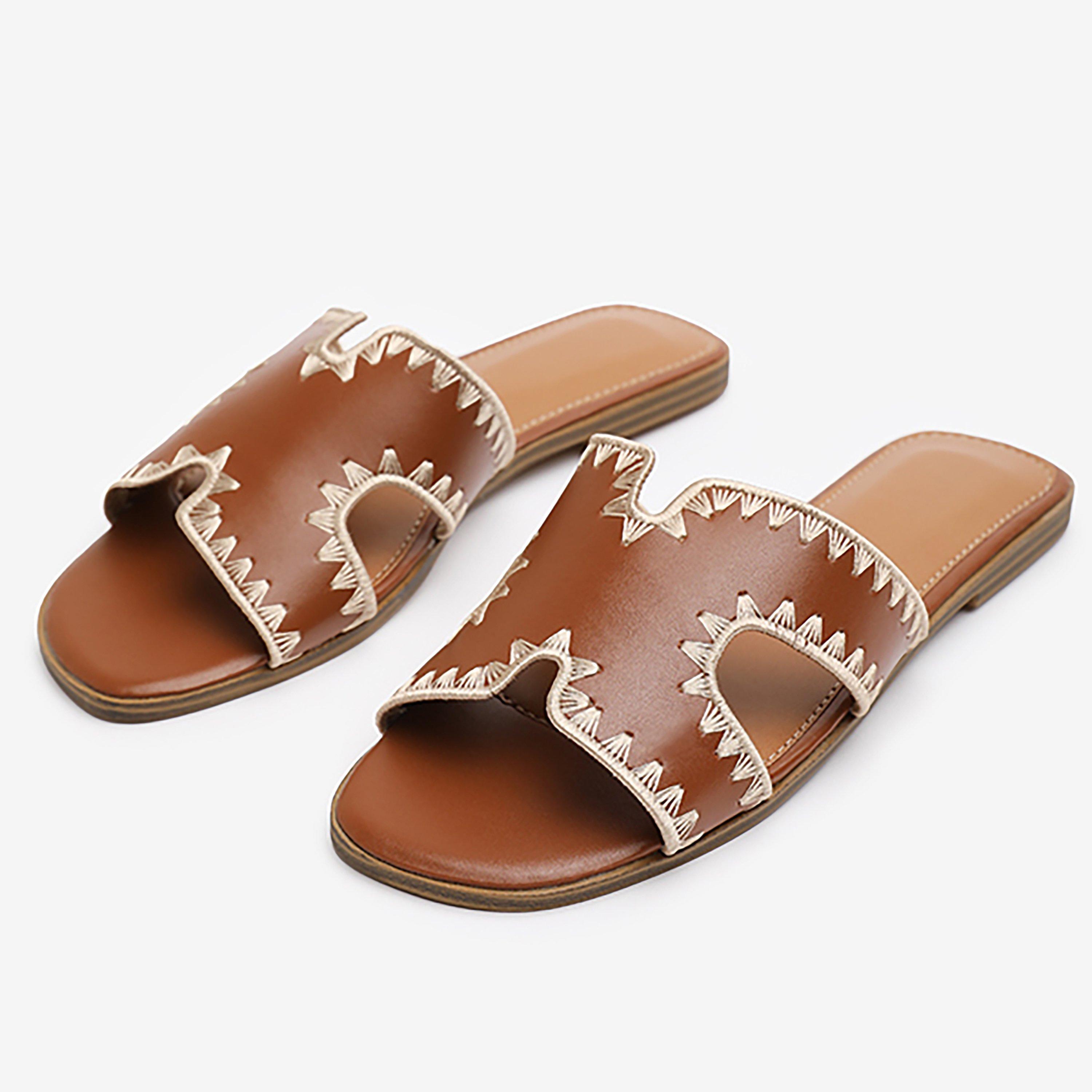 Tan - Wheres That From - Women's Frankii Flat Sandals - 2