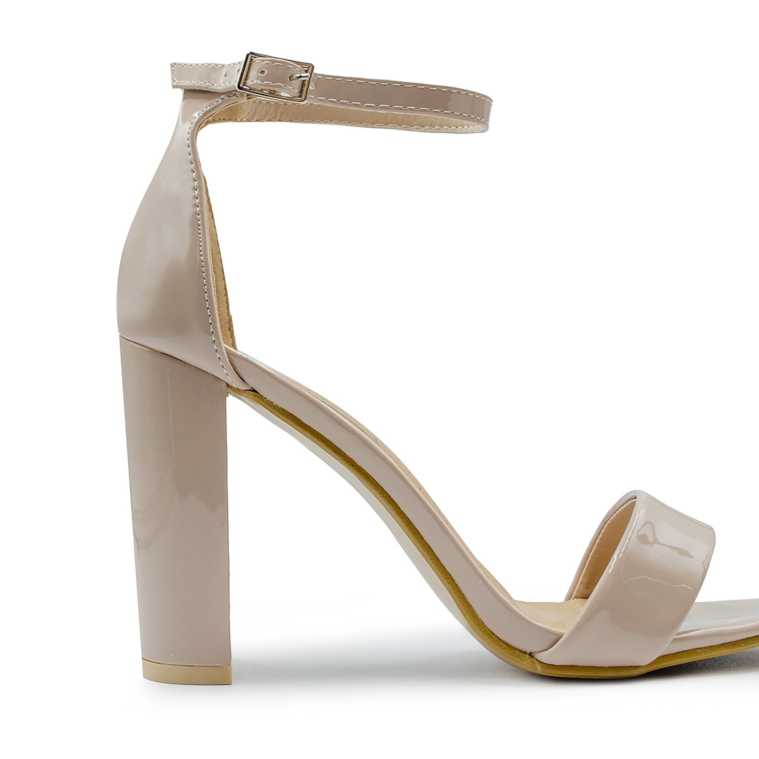Nude - Wheres That From - Women's Black Strap Block Heel Court Shoes - 1