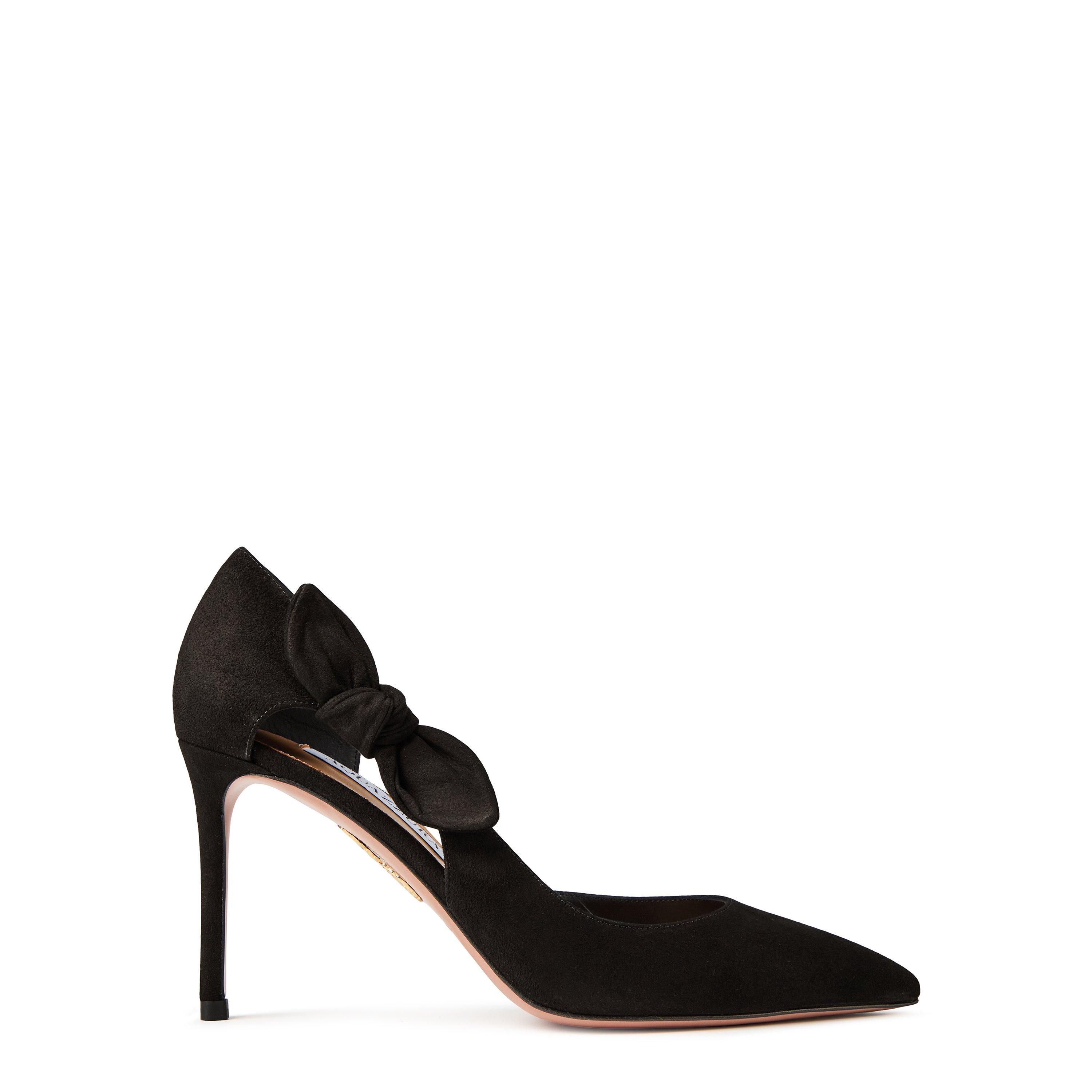 Black - Aquazzura - Women's Bow Tie Stiletto Court Shoes - 1
