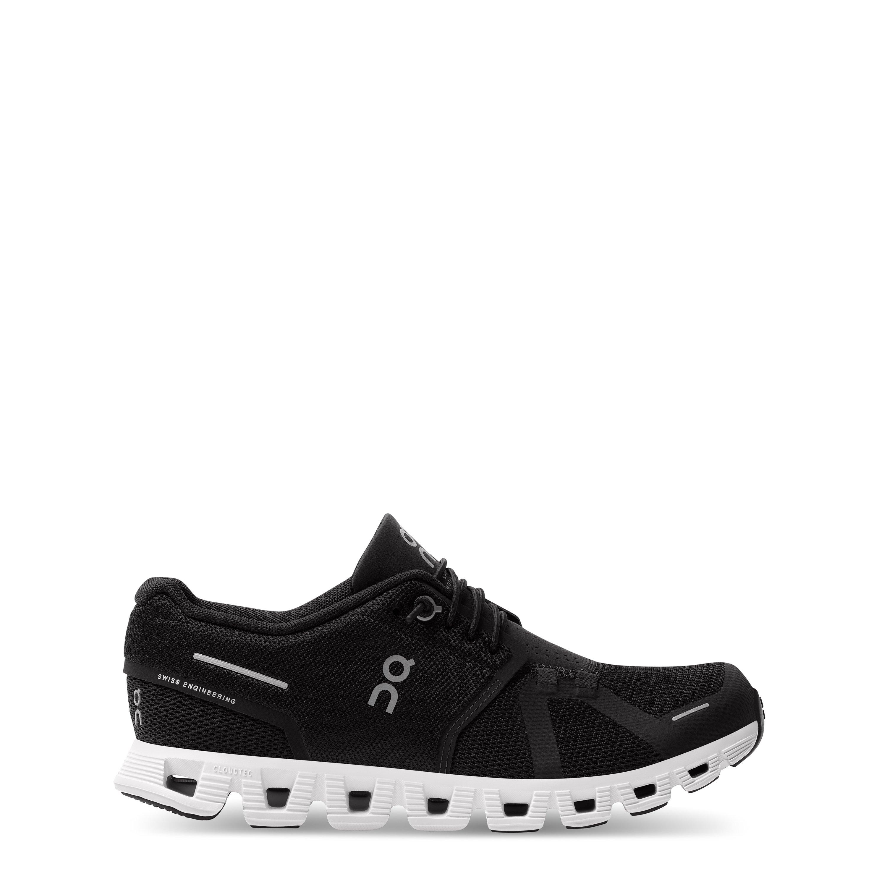 Black White - On - Womens Cloud 5 Running Shoes - 1
