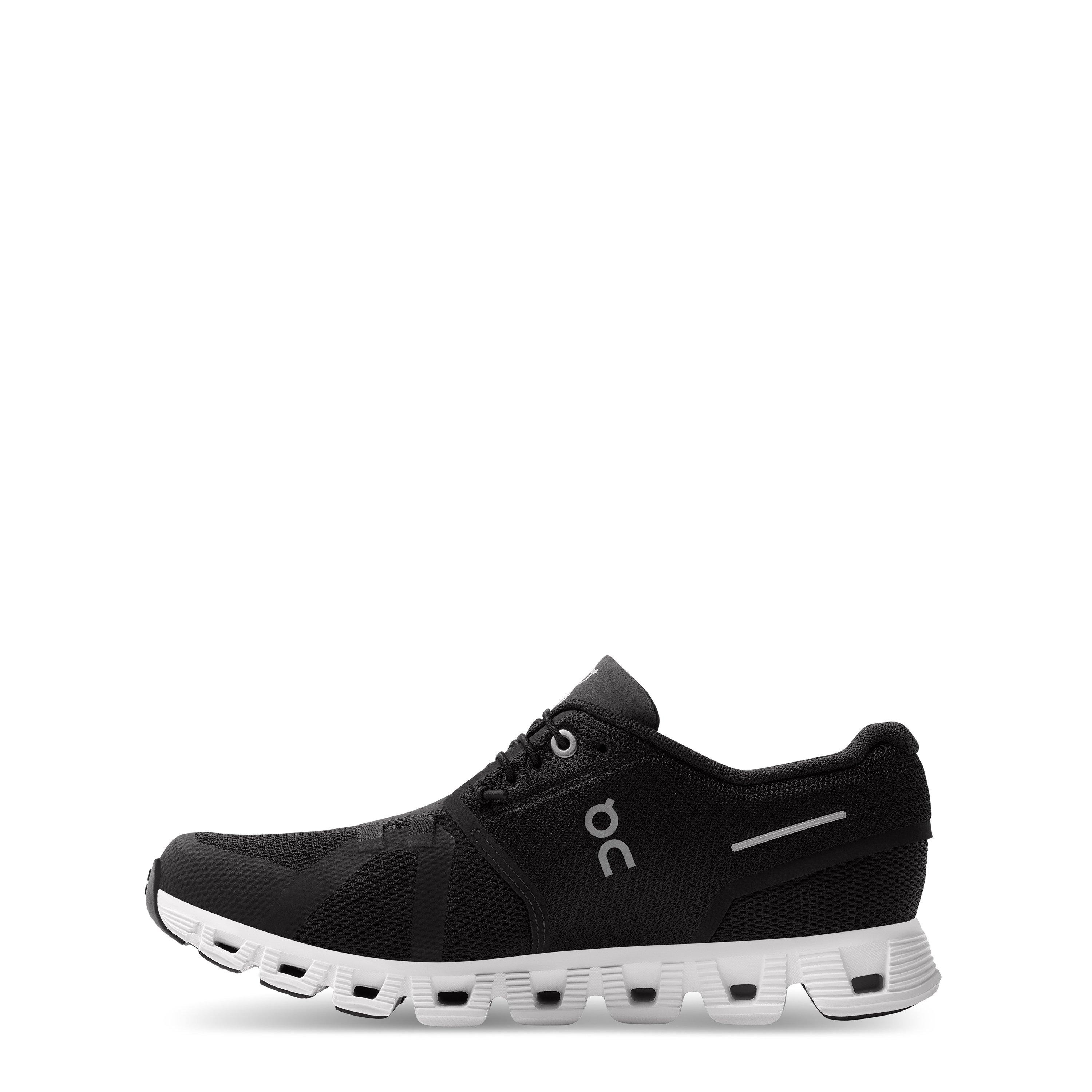 Black White - On - Womens Cloud 5 Running Shoes - 3