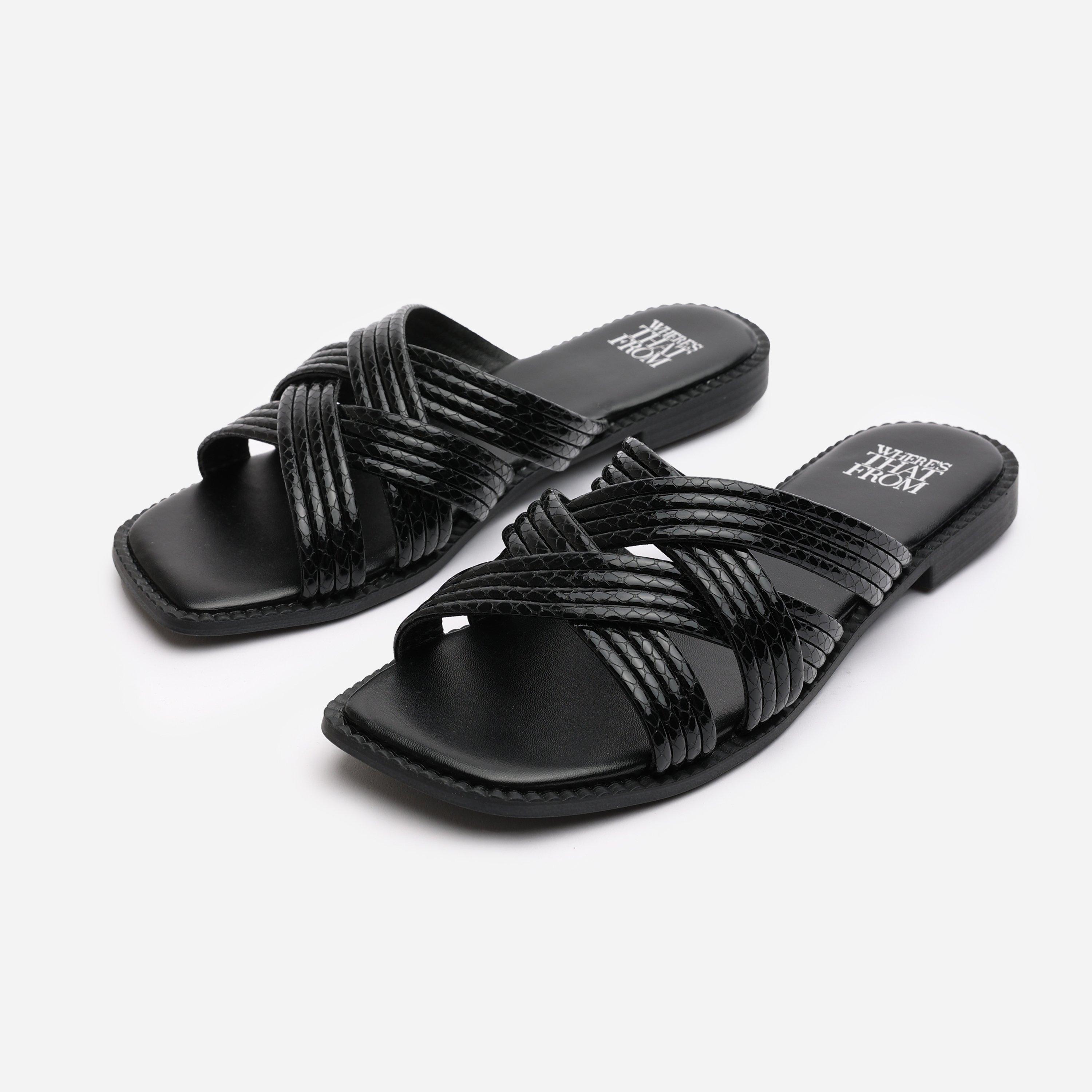 Black - Wheres That From - Women's Crete Flat Sandals - 2