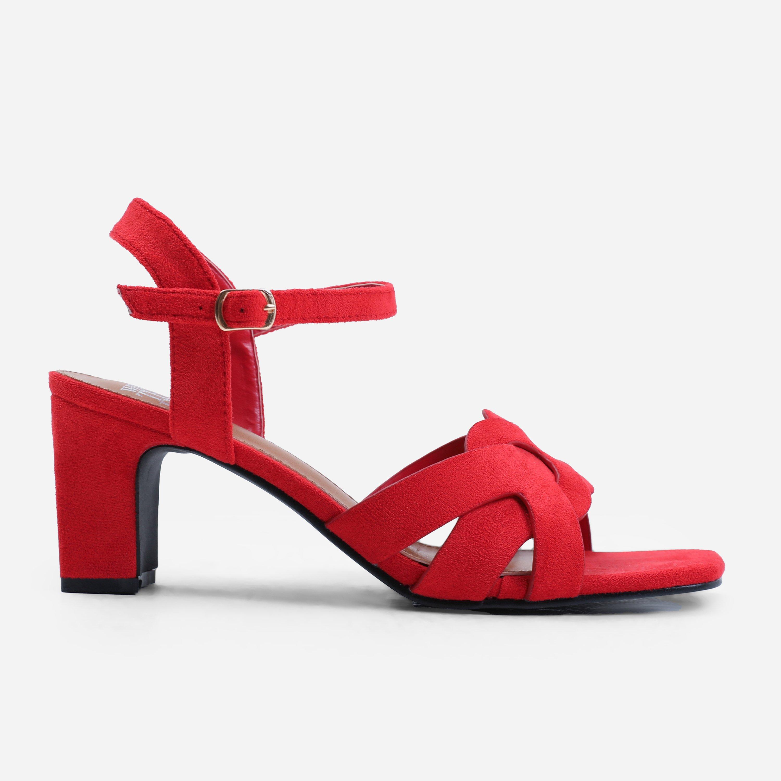 Wheres That From Women's Block Heel Court Shoes - Red - 4 (37)