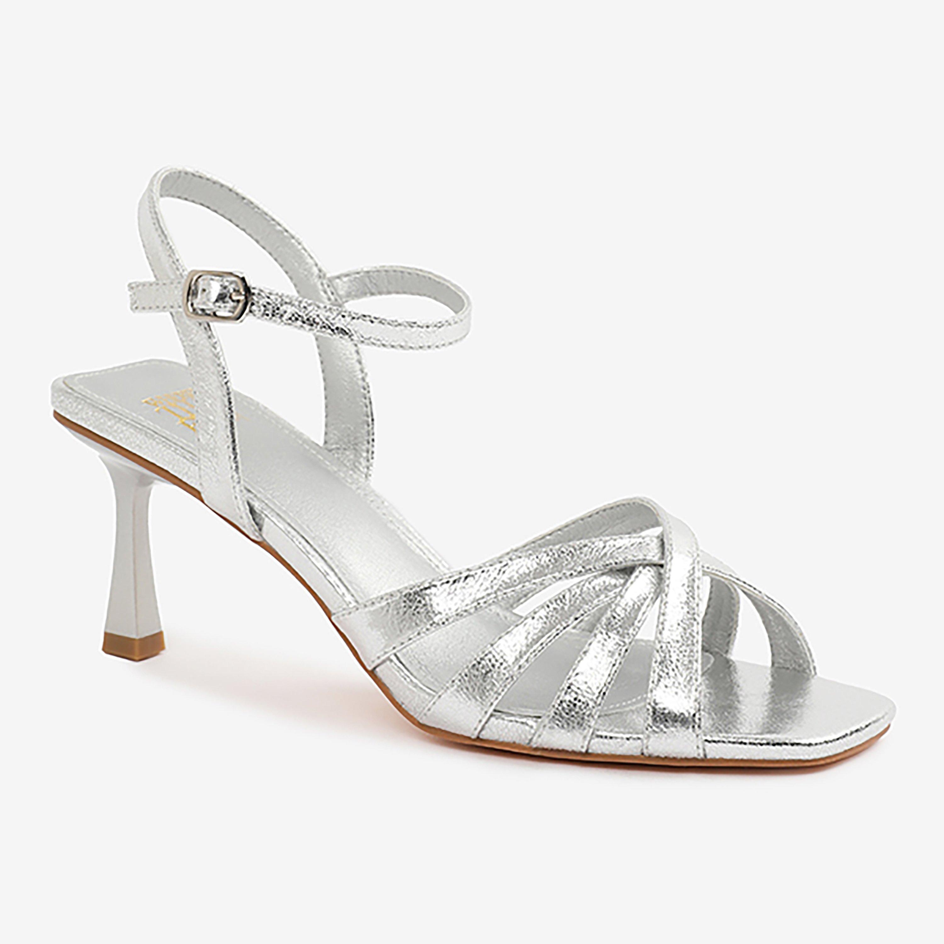 Wheres That From Women's Block Heel Court Shoes - Silver - 4 (37)