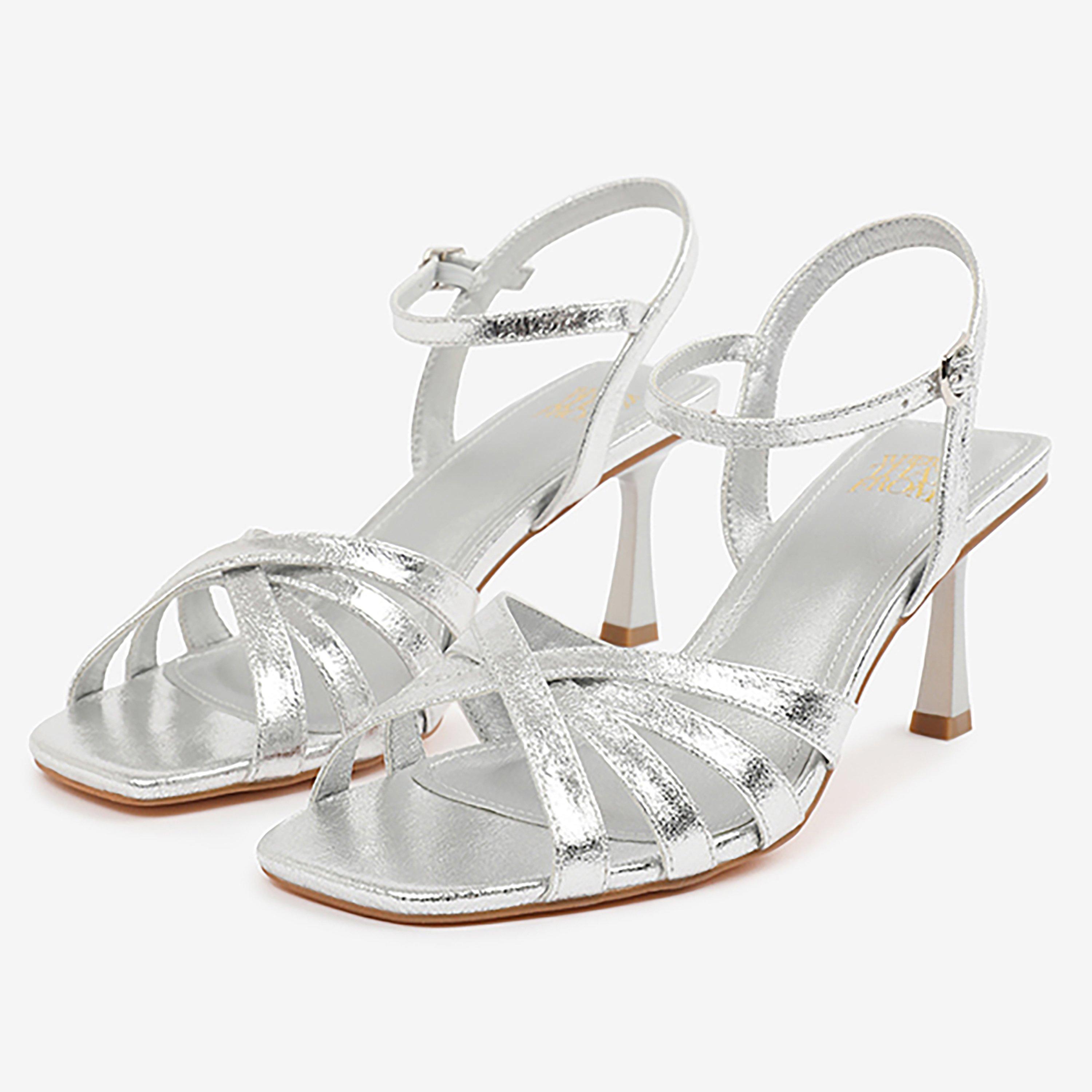 Silver - Wheres That From - Women's Block Heel Court Shoes - 2