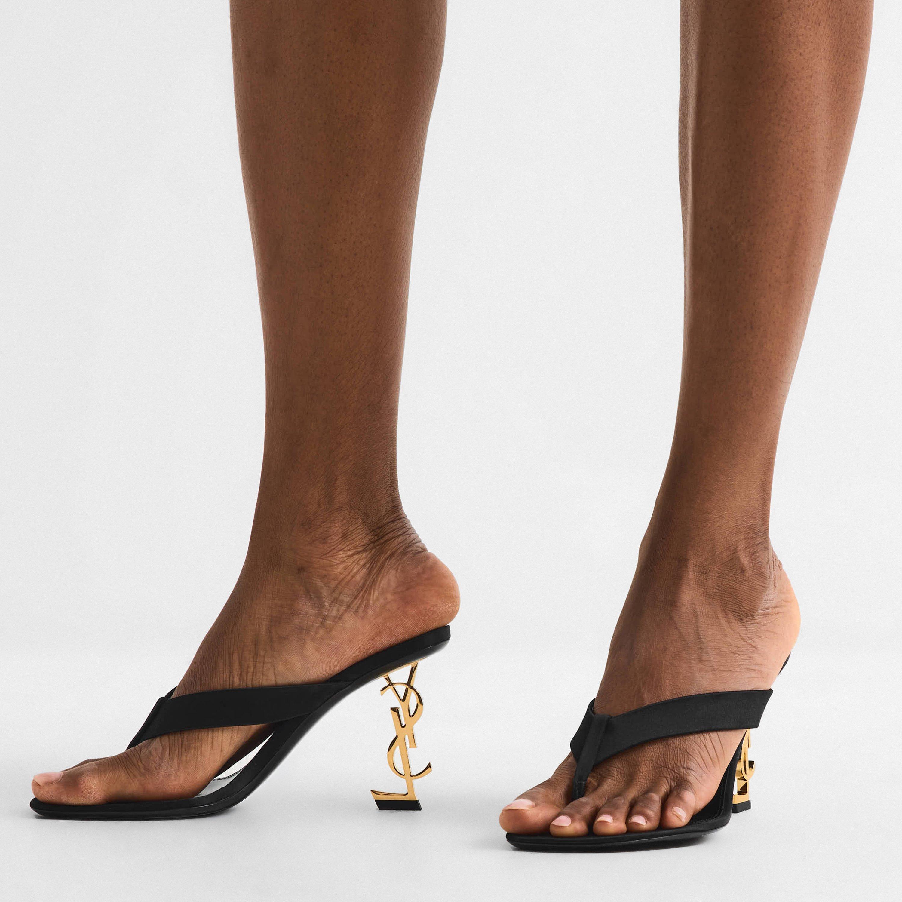 Noir - Saint Laurent - Women's Heeled Sandals - 3