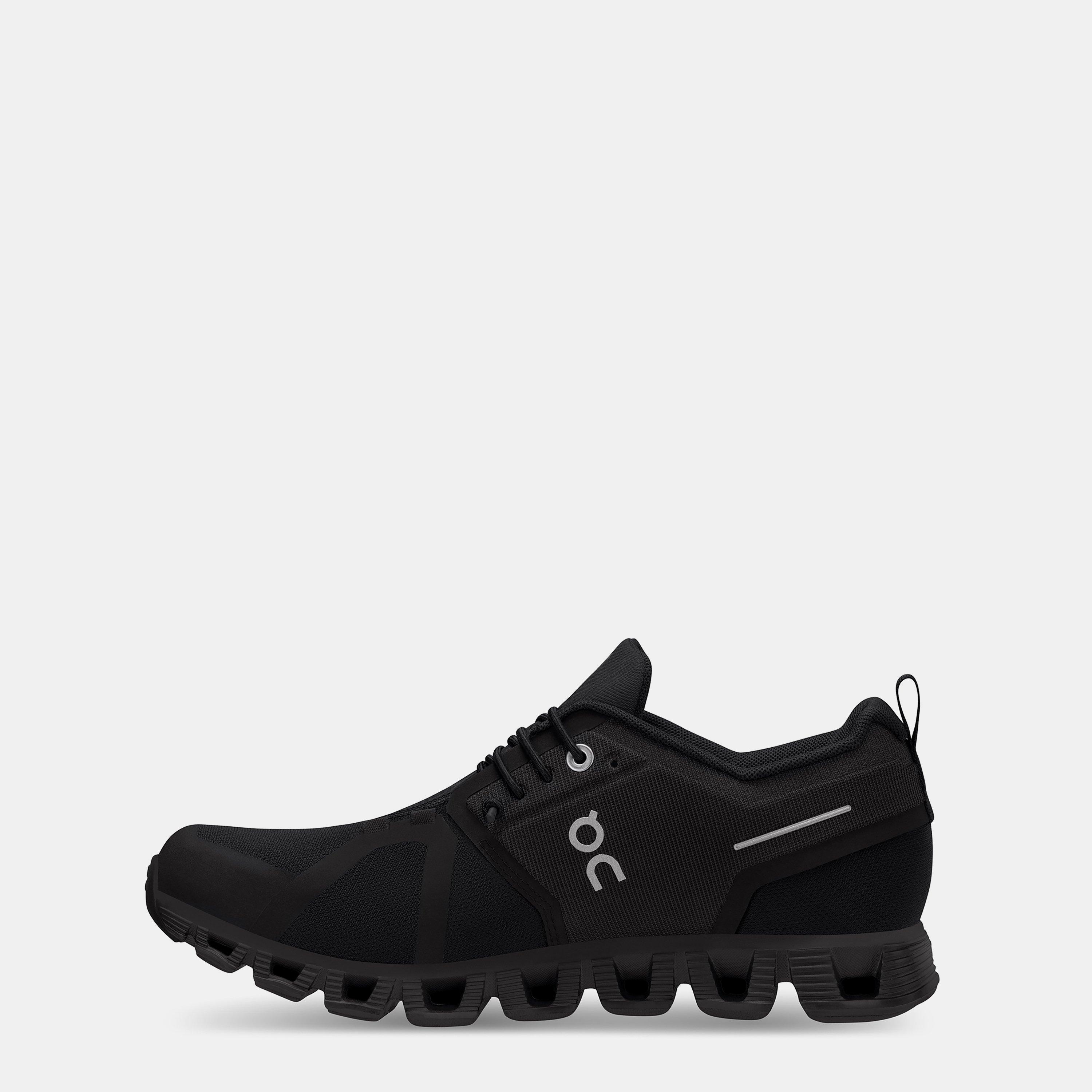 All Black - On - Womens Cloud 5 Waterproof Running Shoes - 3