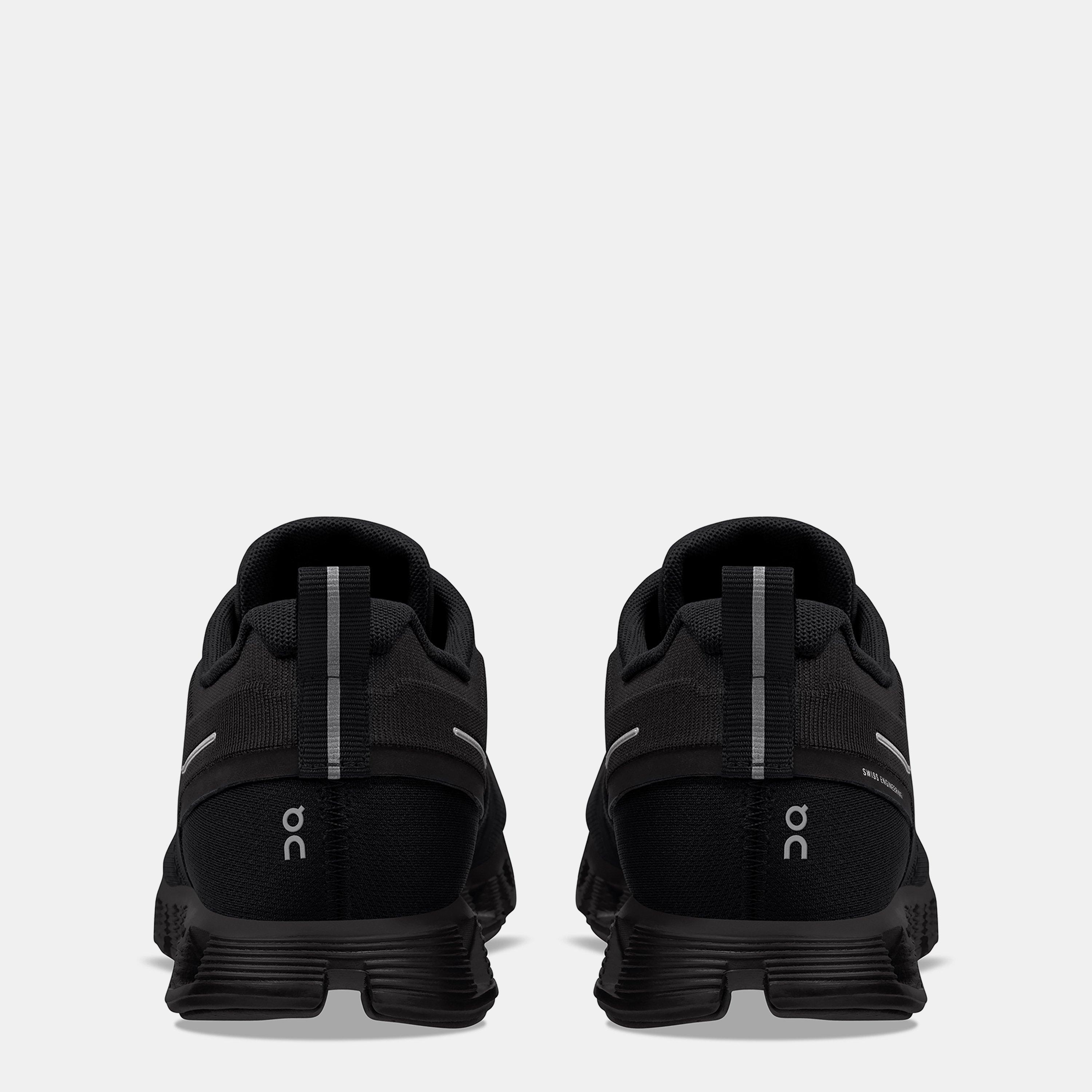 All Black - On - Womens Cloud 5 Waterproof Running Shoes - 5