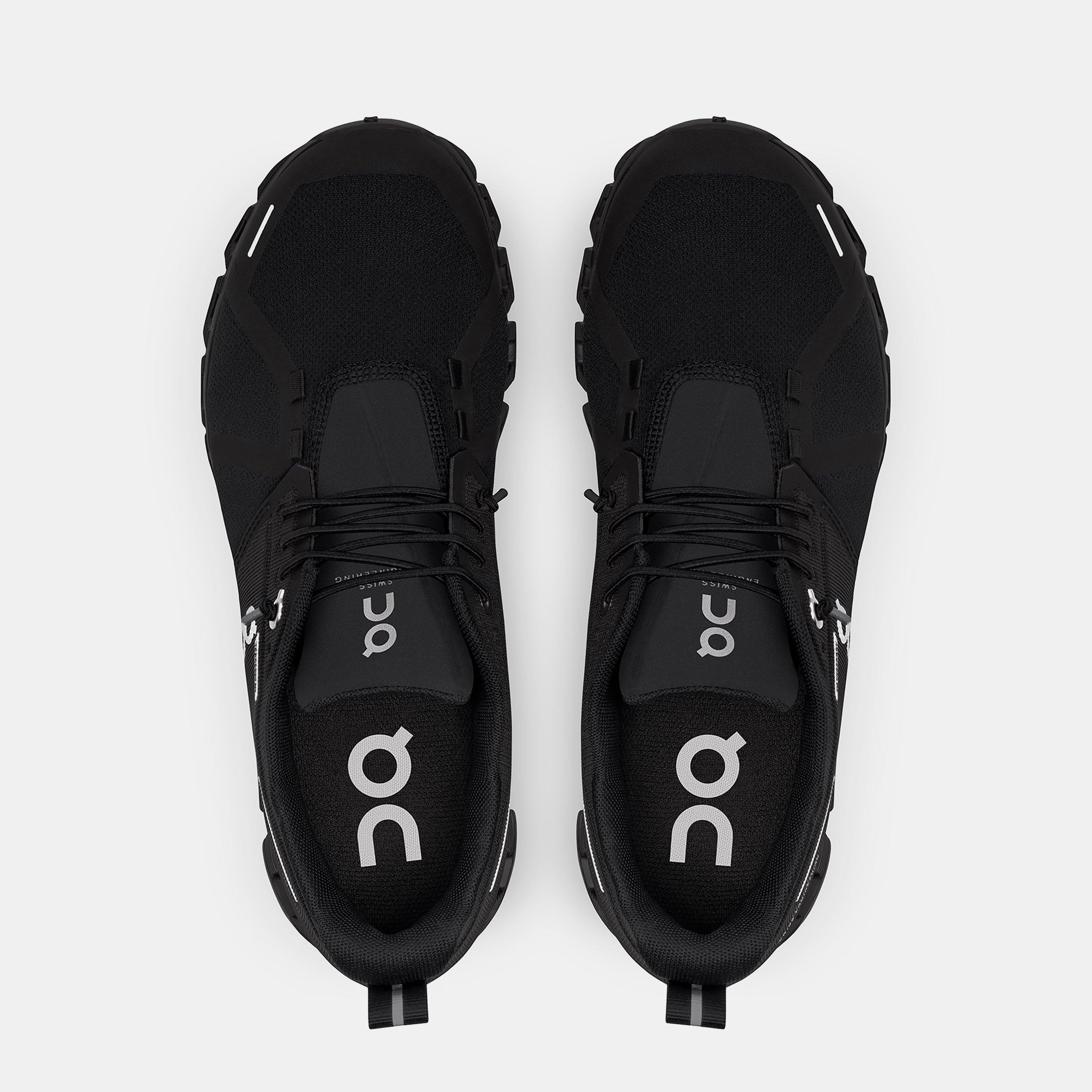 All Black - On - Womens Cloud 5 Waterproof Running Shoes - 7