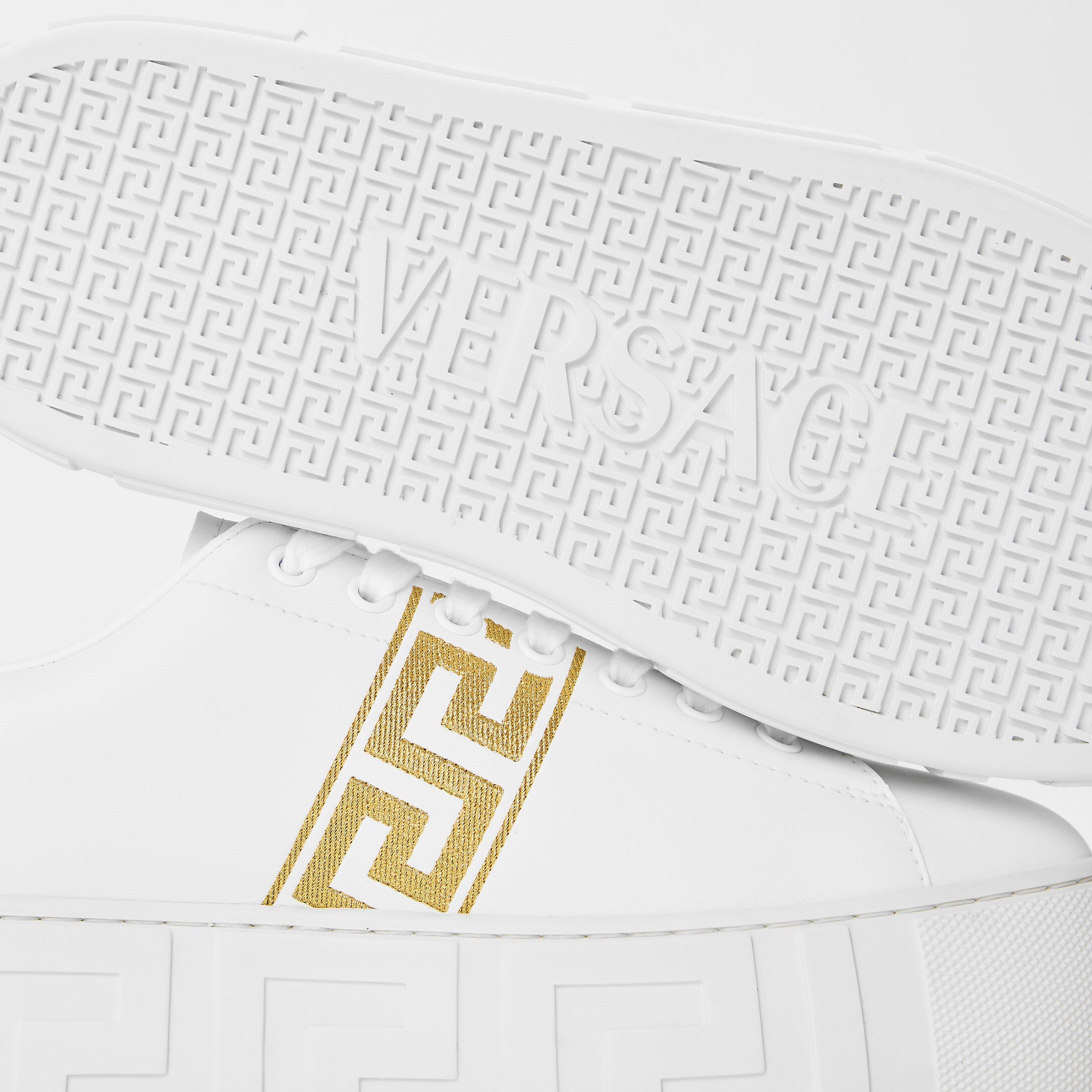 White Gold - Versace - Women's Logo Sneakers Platform Trainers - 4