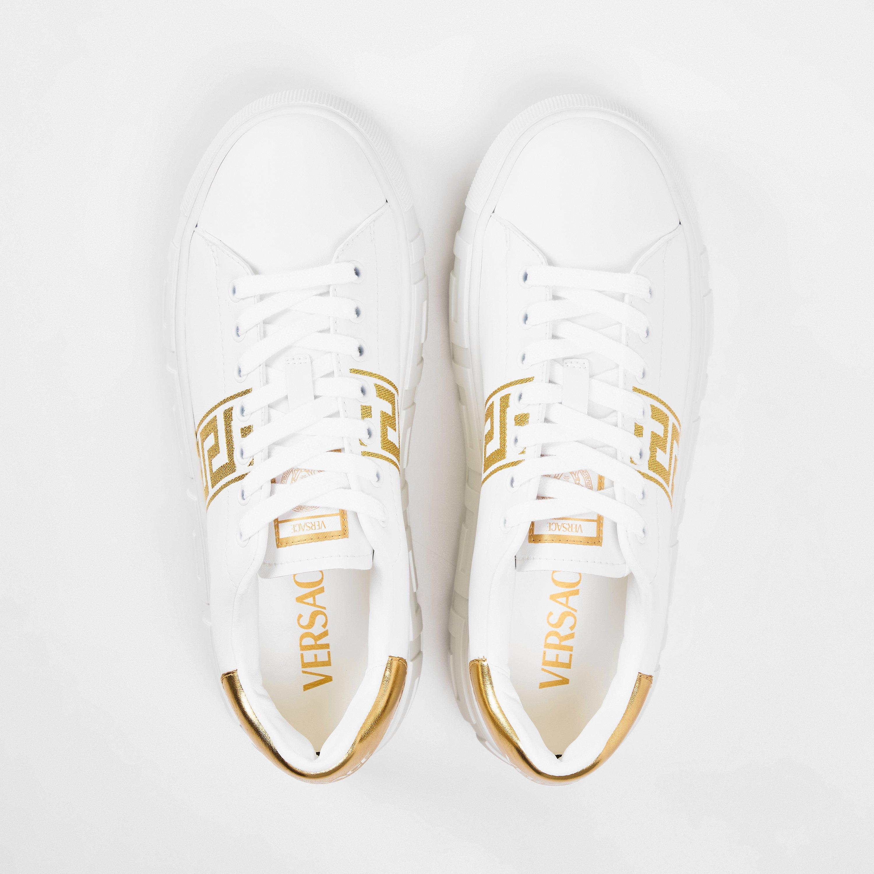 White Gold - Versace - Women's Logo Sneakers Platform Trainers - 5