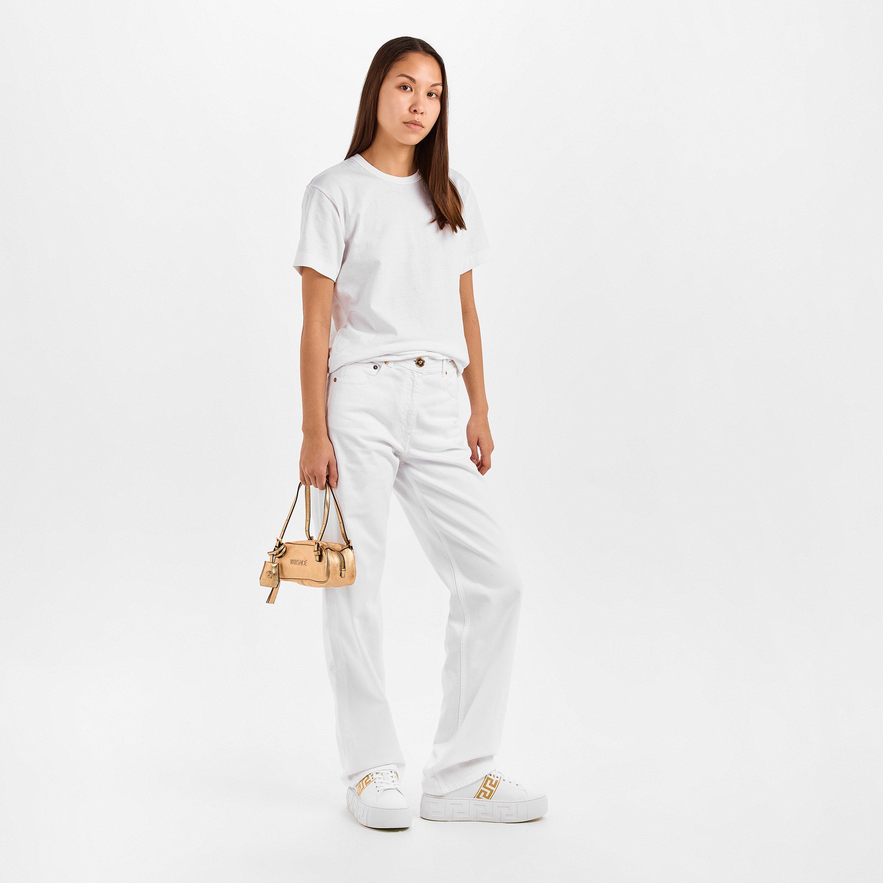 White Gold - Versace - Women's Logo Sneakers Platform Trainers - 6