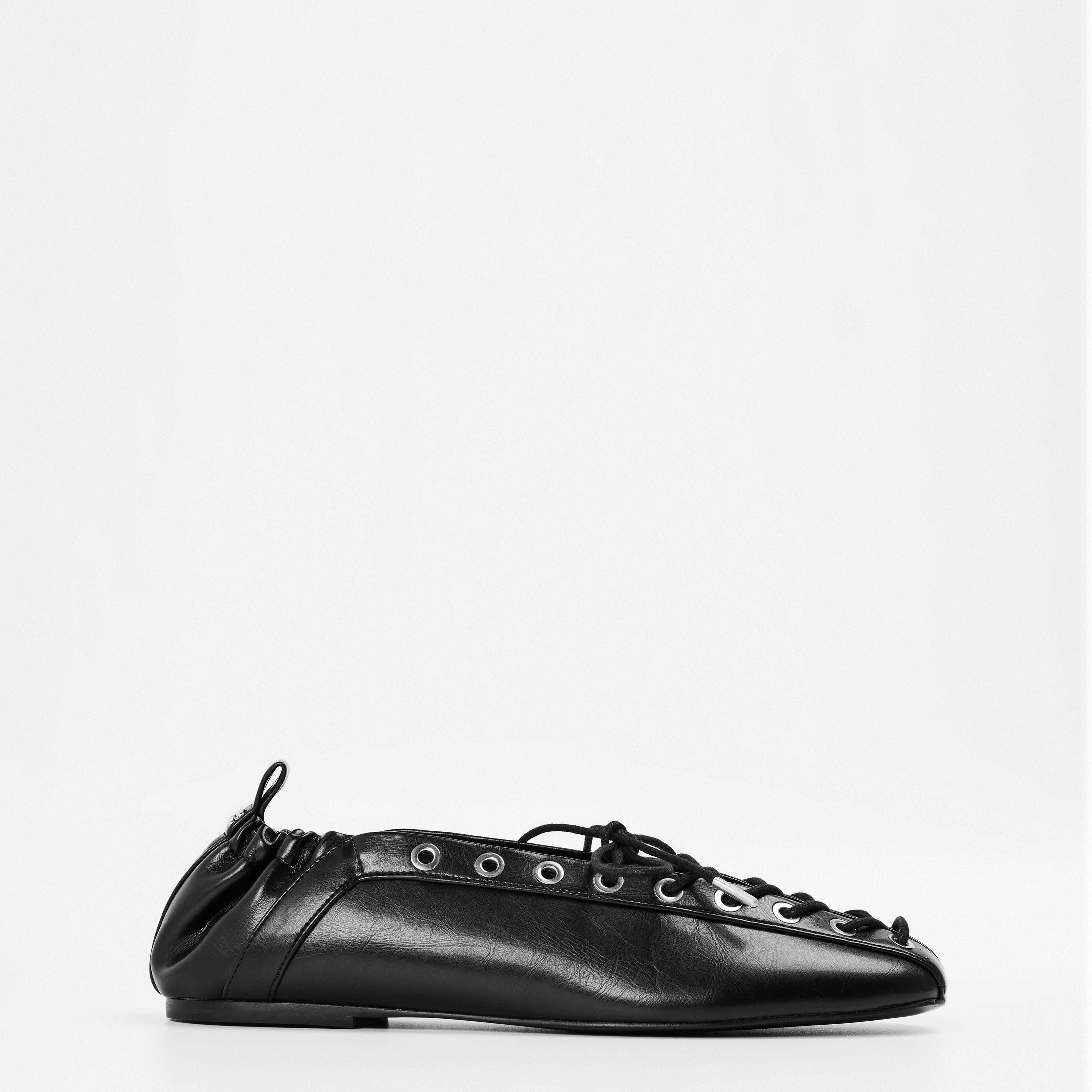 Ganni Women's Lace-Up Ballet Pumps - Black - Size 4 (37)