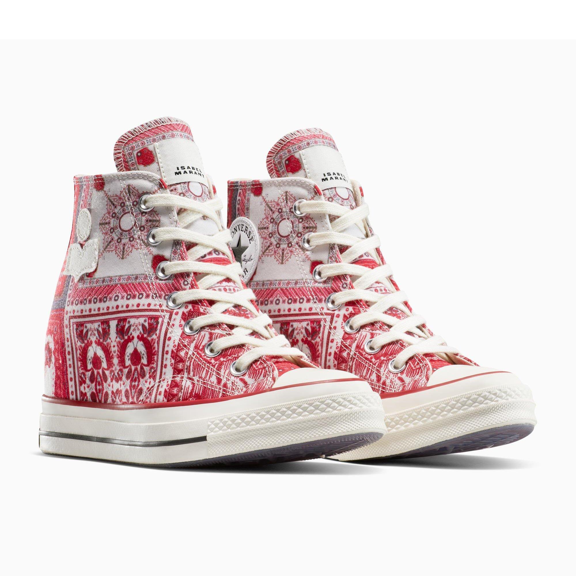 100-White - Converse - Women's Chuck 70 Wedge Hi Vanilla Heel Sandals - 3