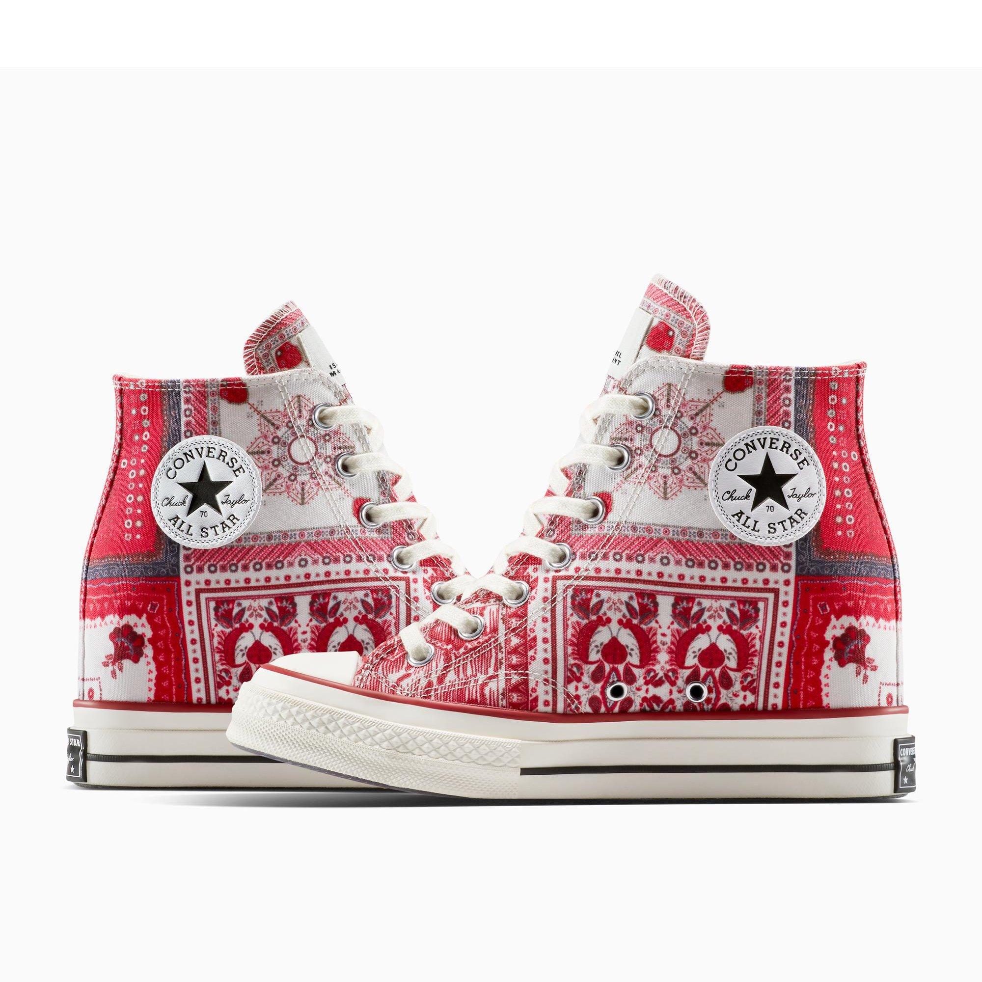 100-White - Converse - Women's Chuck 70 Wedge Hi Vanilla Heel Sandals - 5