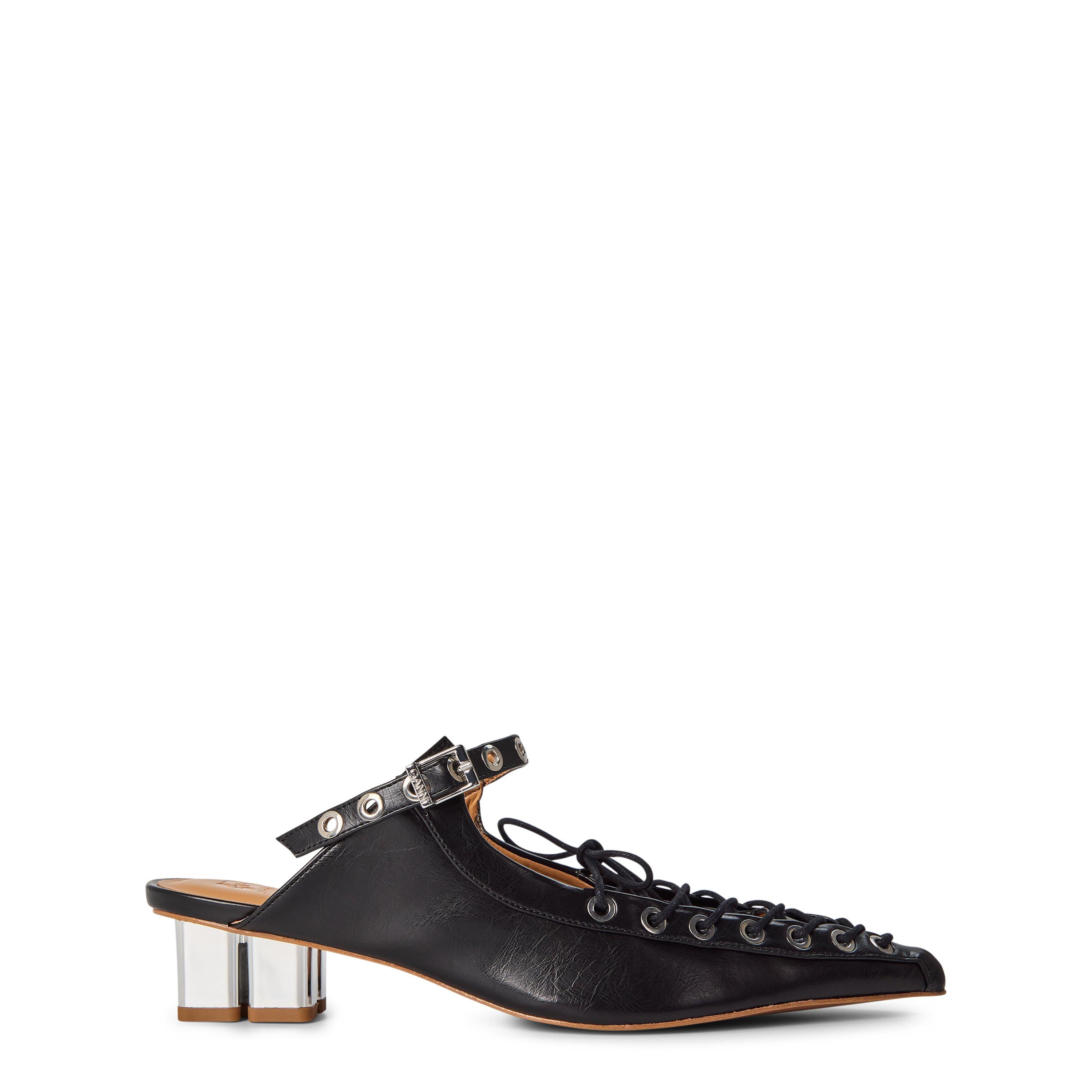 Black - Ganni - Lace Mules - 1