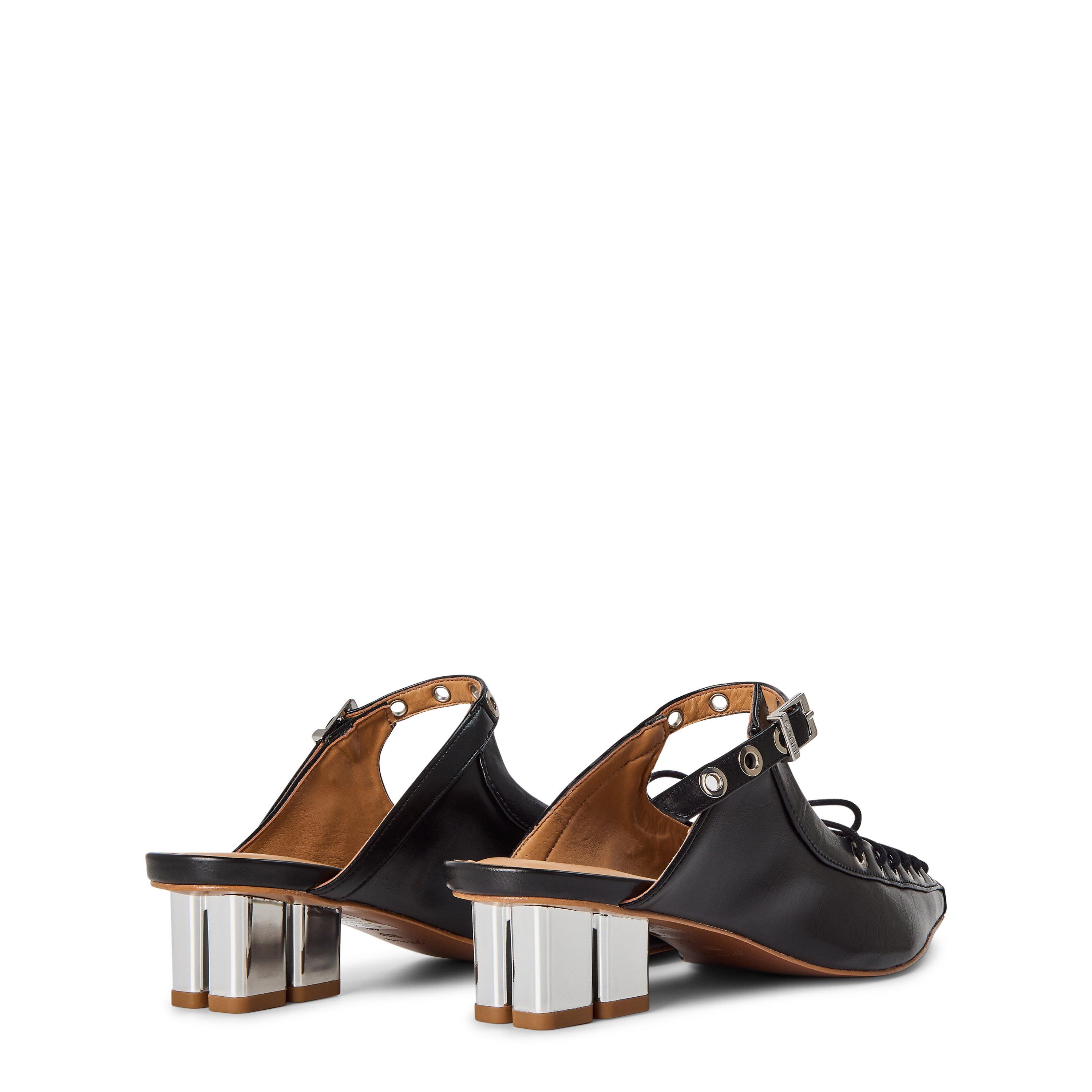 Black - Ganni - Lace Mules - 5