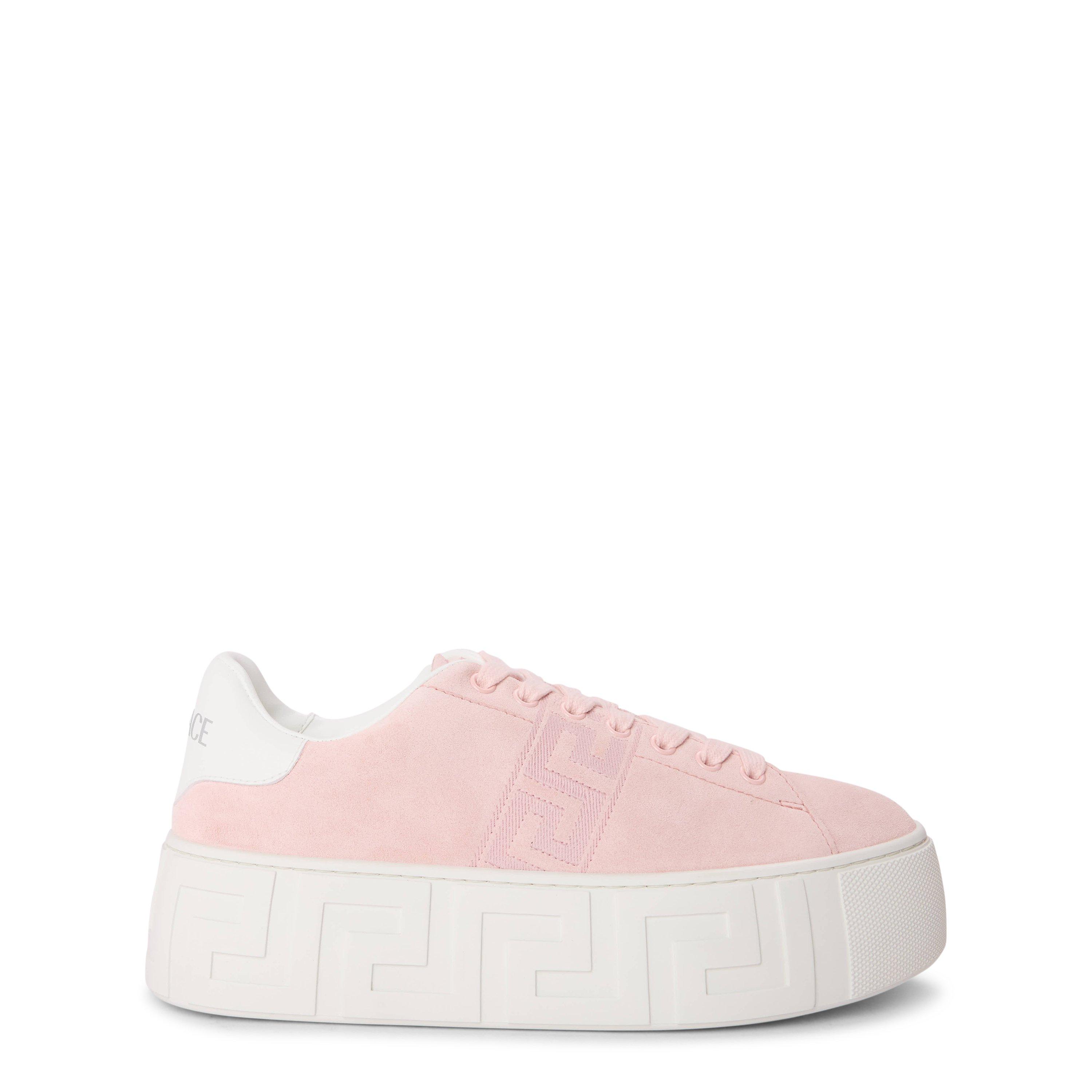 Versace Women's Platform Sneaker Platform Trainers - Pink White - Size 6 (39)