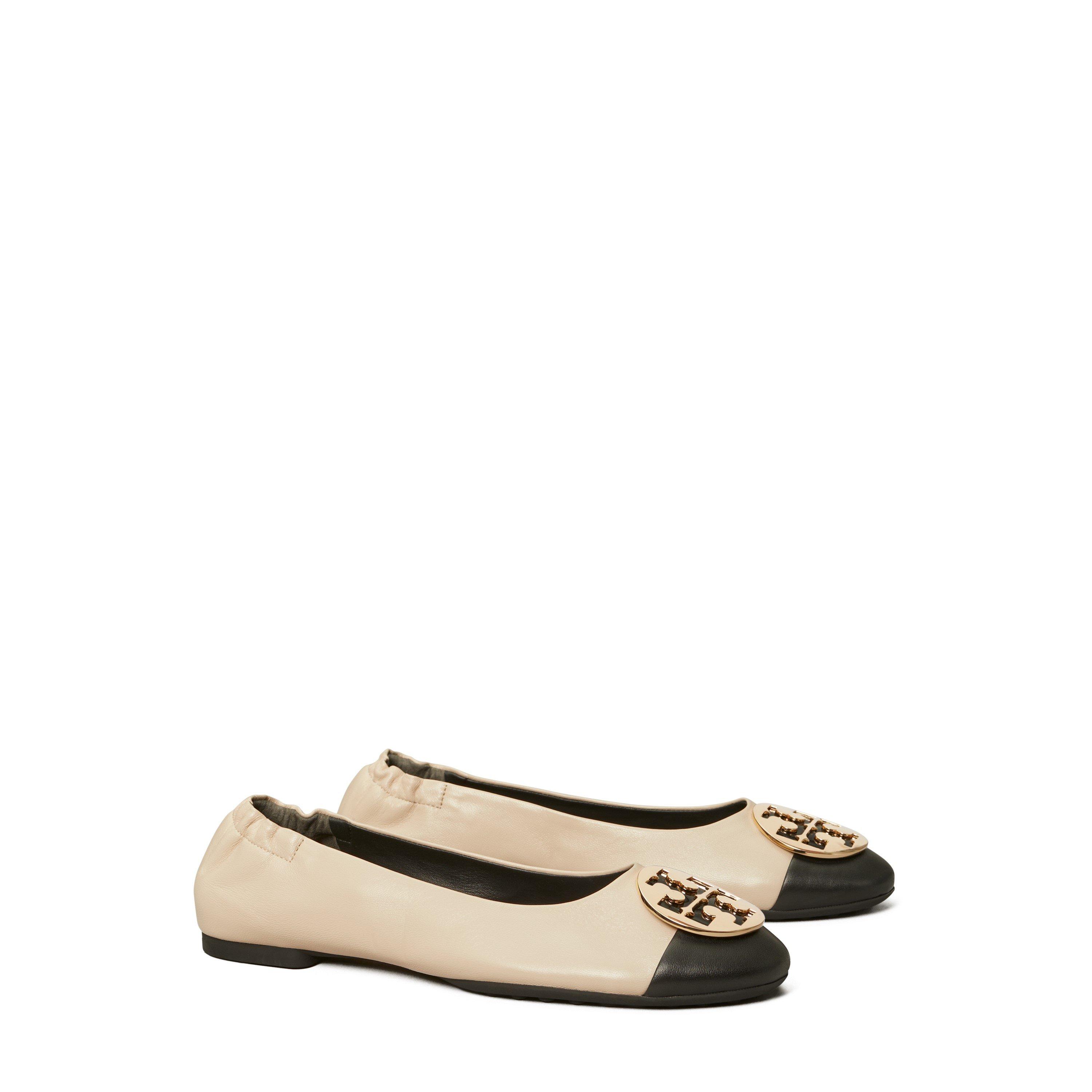 Cream / Black - Tory Burch - Women's Claire Ballet Pumps - 4