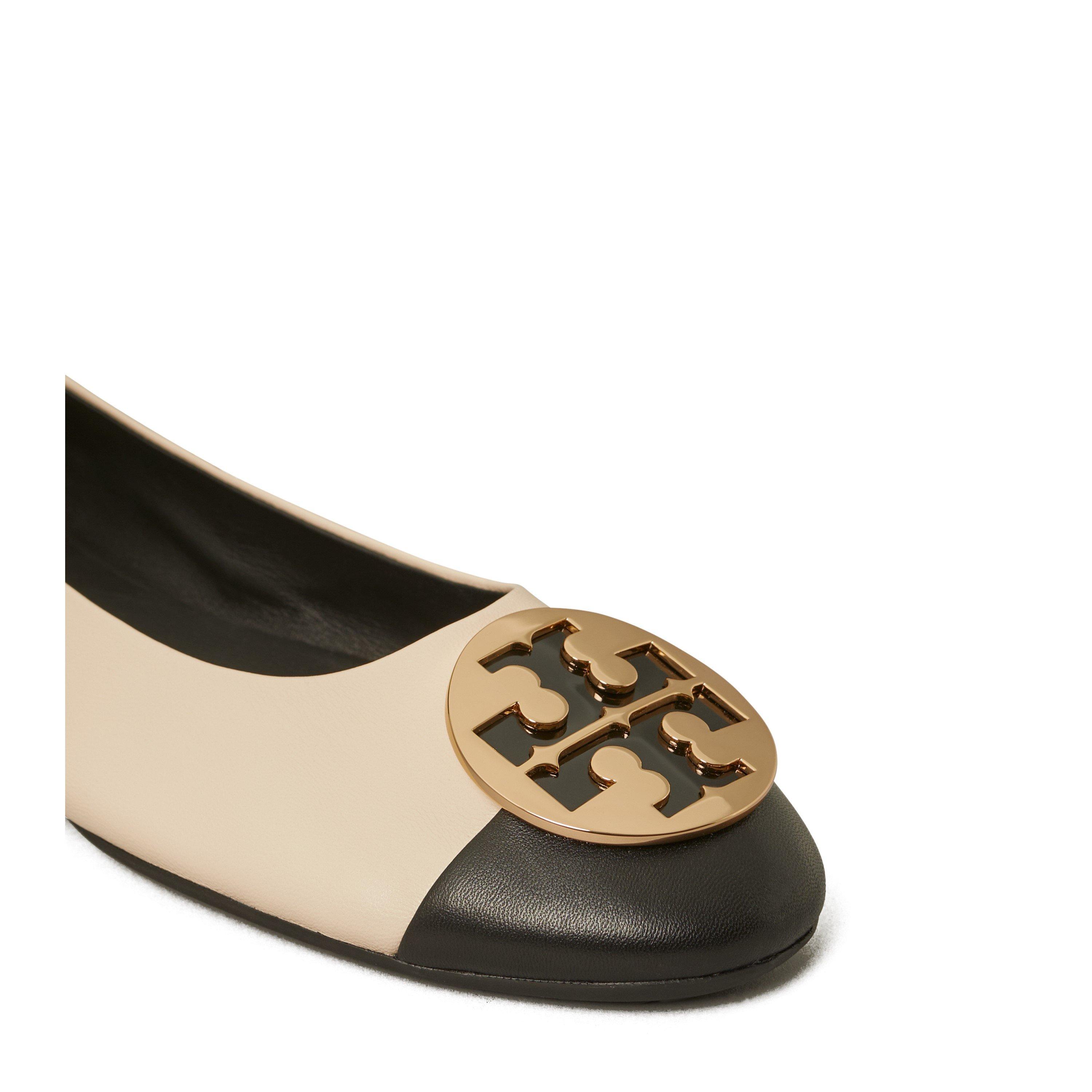 Cream / Black - Tory Burch - Women's Claire Ballet Pumps - 5